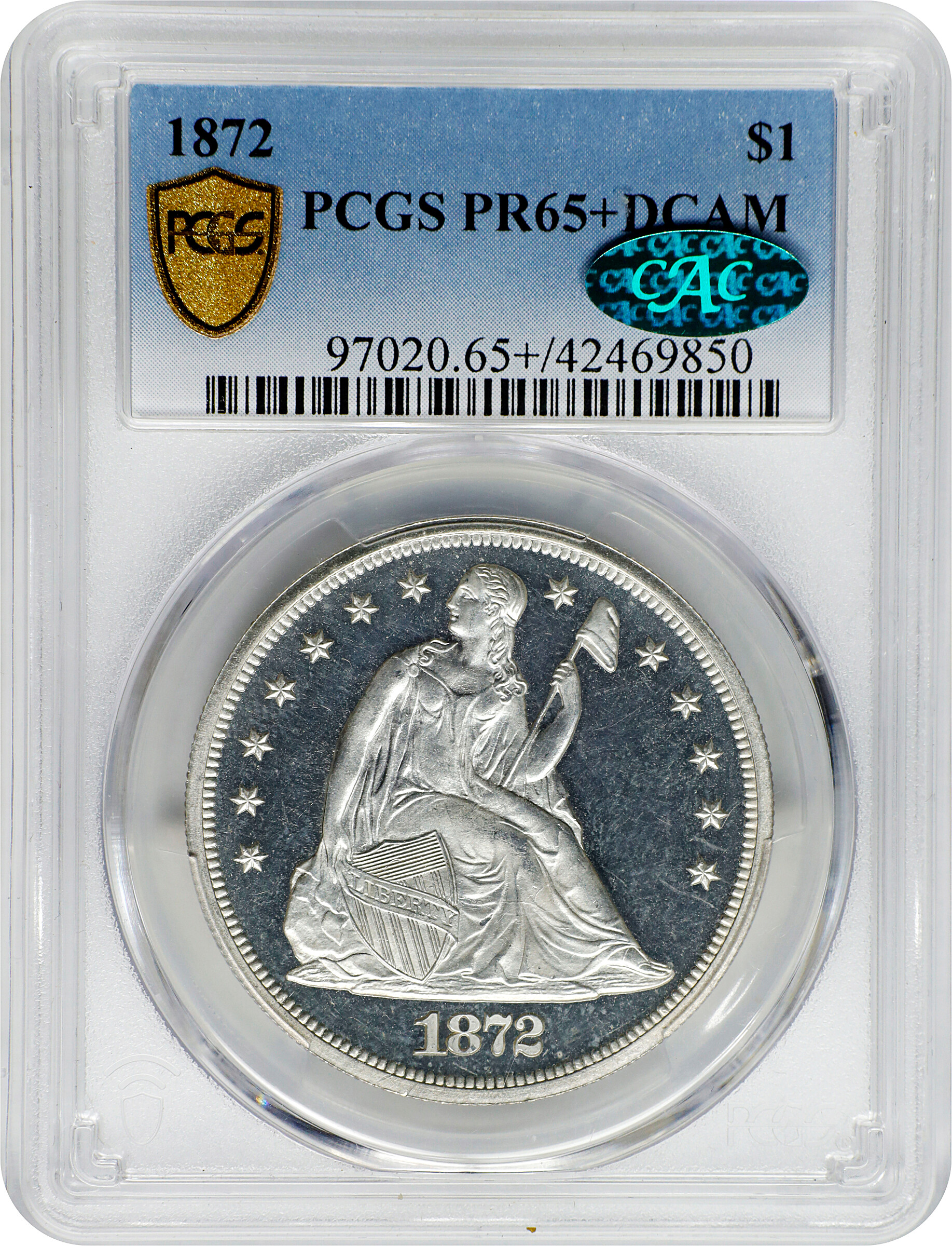 1872 $1  PR DCAM PR62 DCAM CAC thumbnail 20