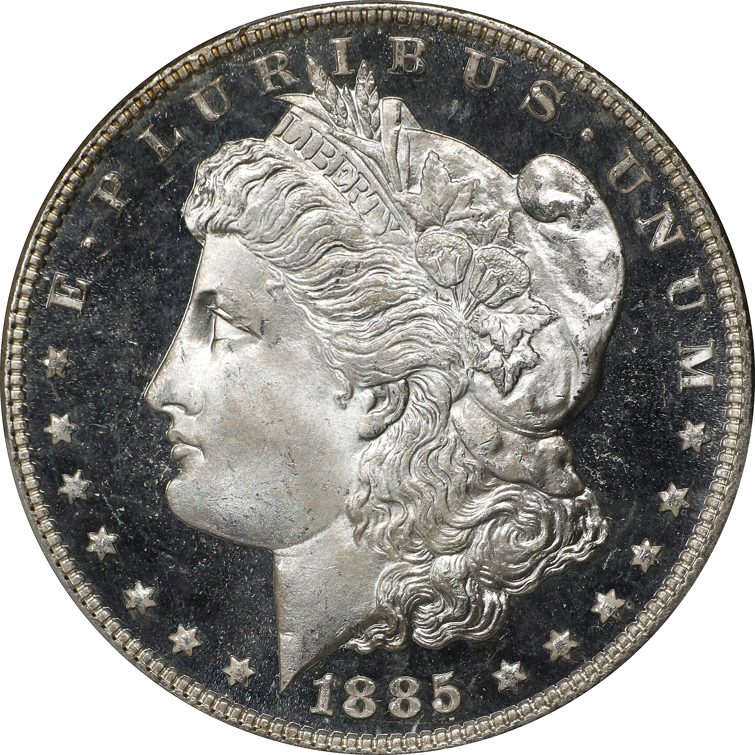 1885 Morgan Silver Dollar. MS-67 DMPL (PCGS).