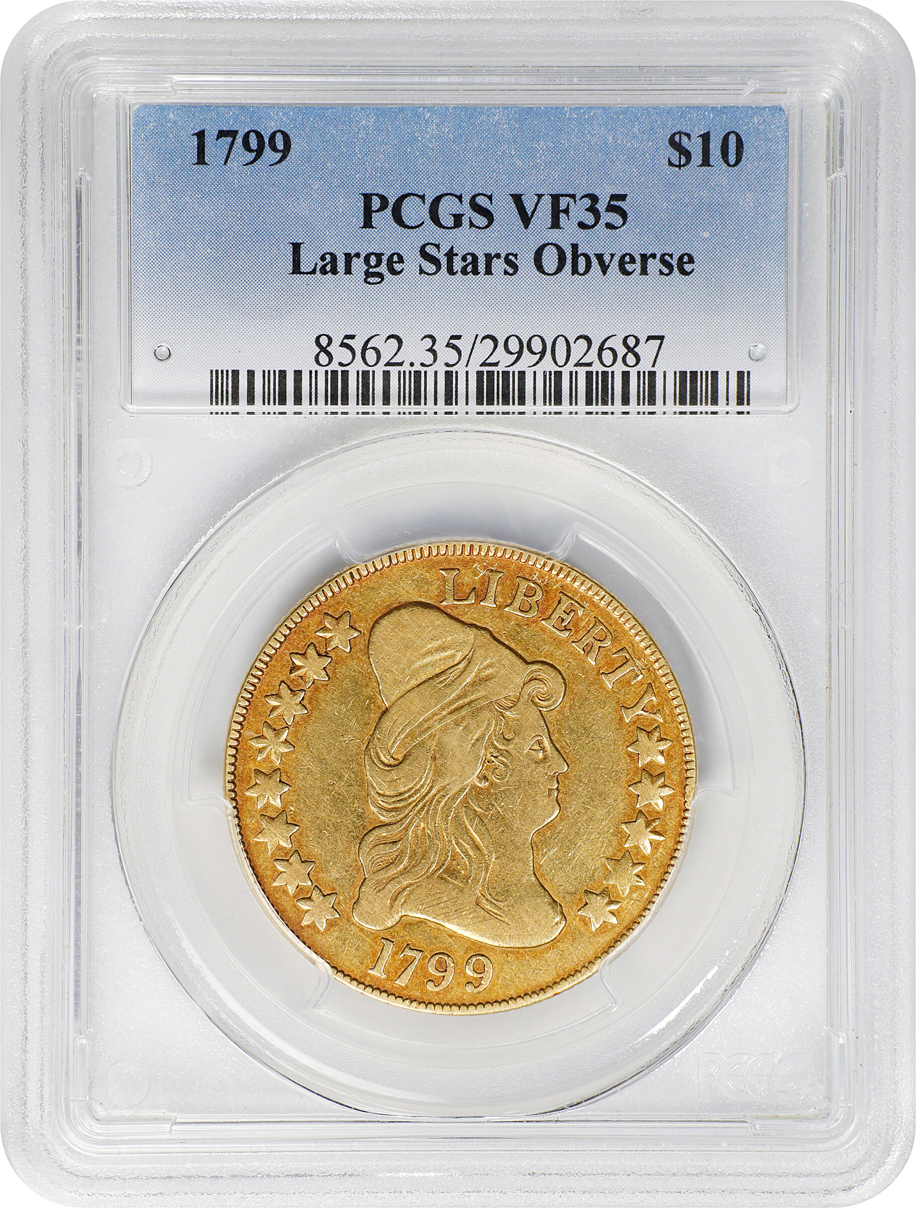 Draped Bust Eagle $10  Large Eagle, 1797-1804 [Type] VF35 thumbnail 3