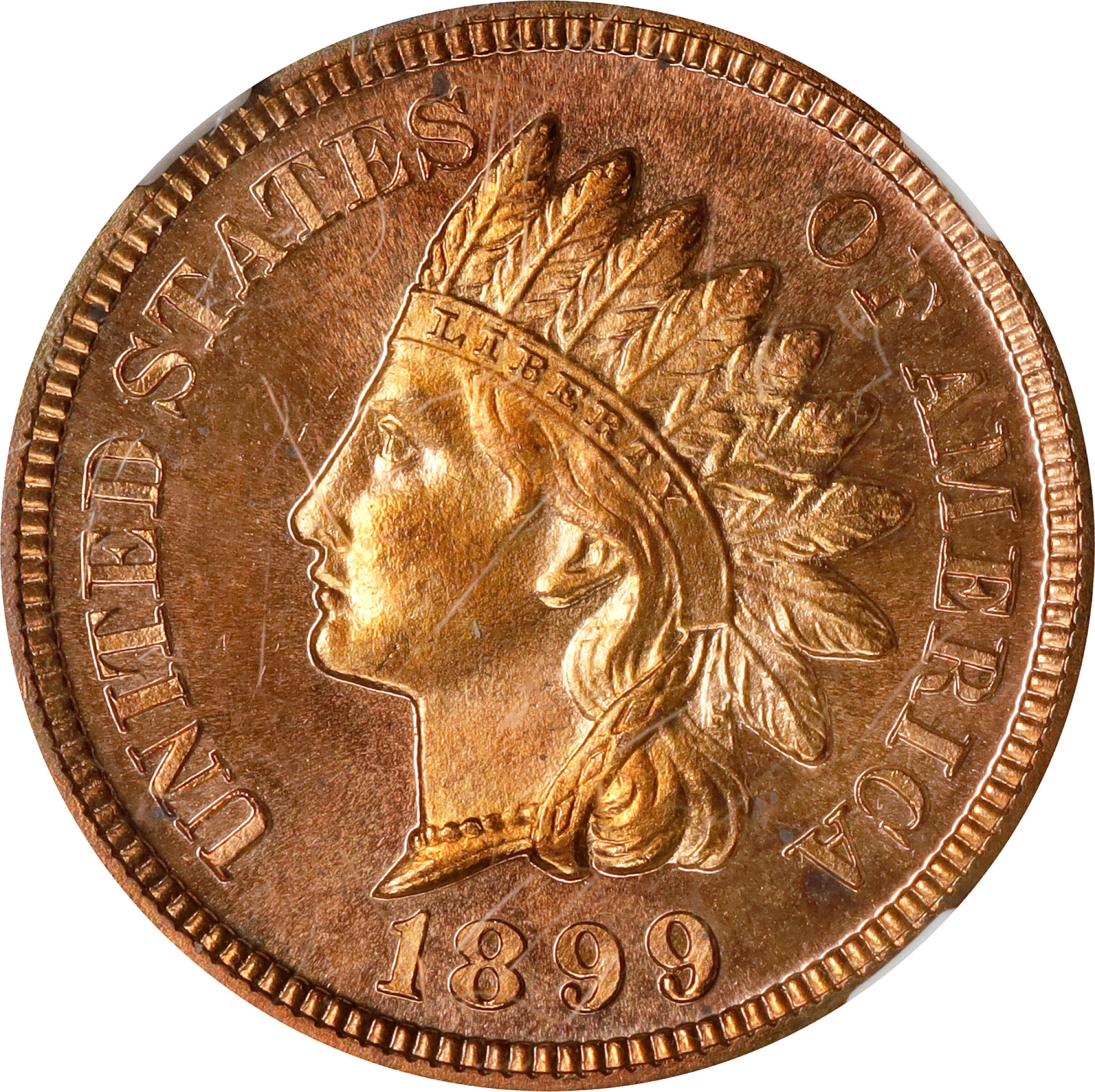 1899 Indian Cent. Proof-67 RB (NGC).