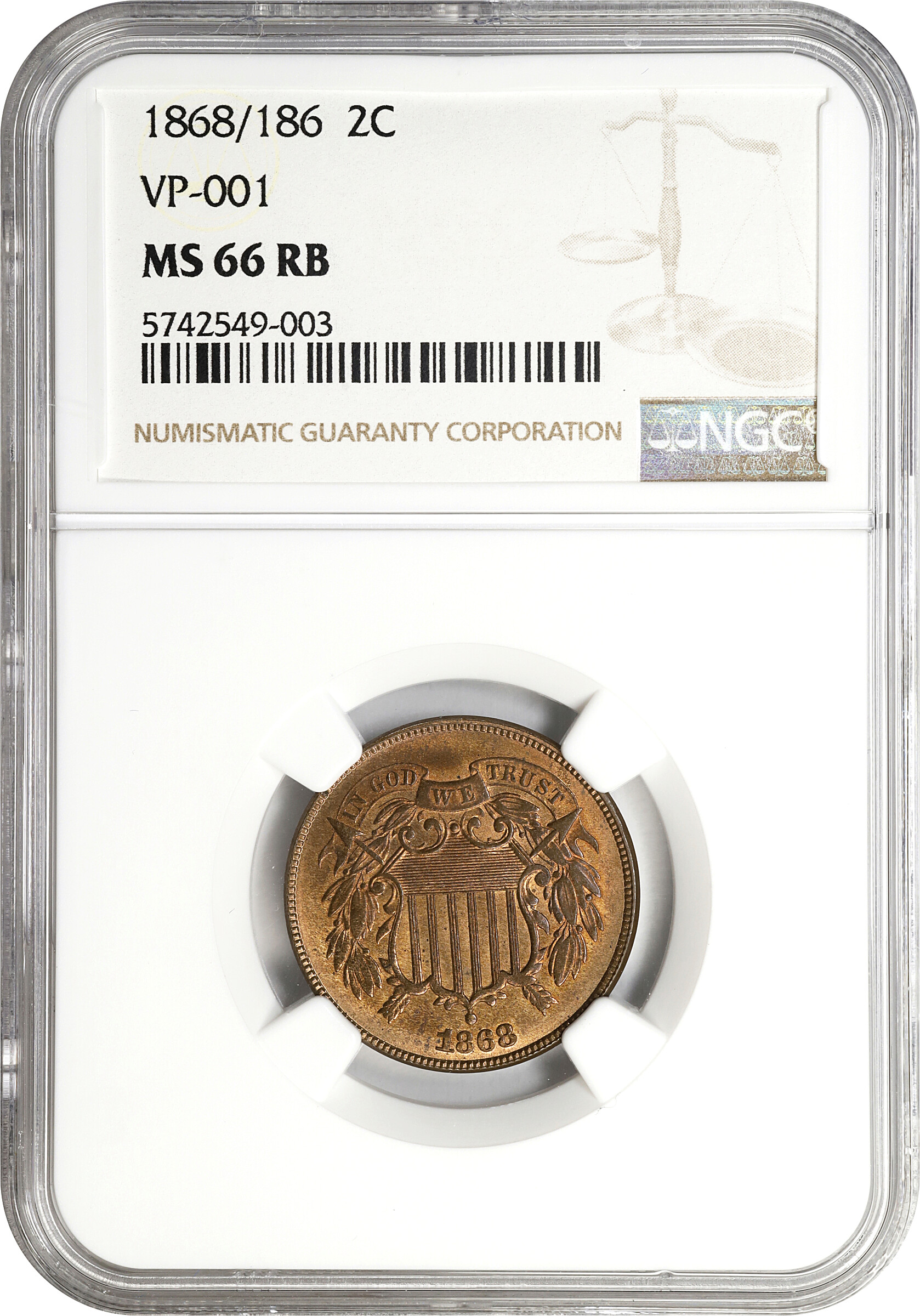 1868 2c MS RB MS66 RB CAC thumbnail 6