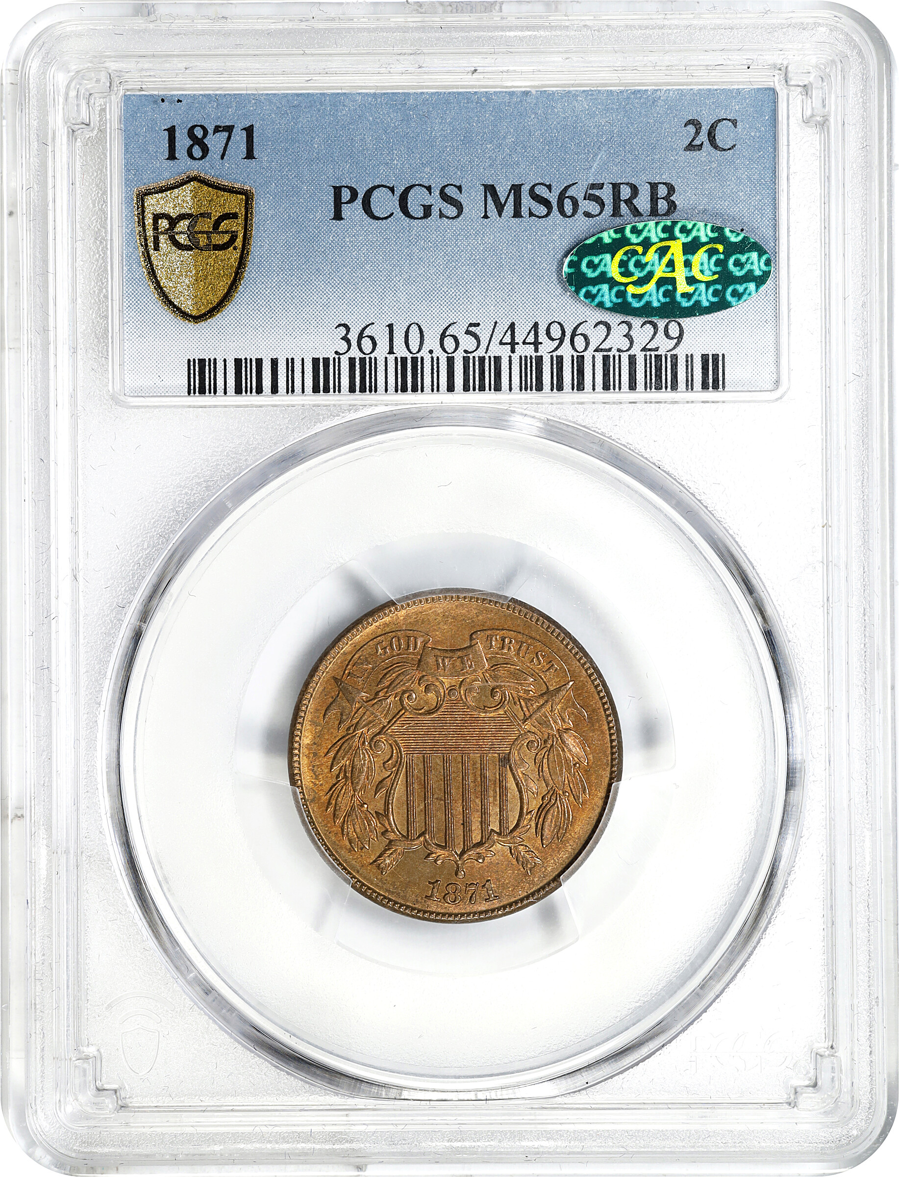 1871 2c MS RB MS65 RB CAC thumbnail 4