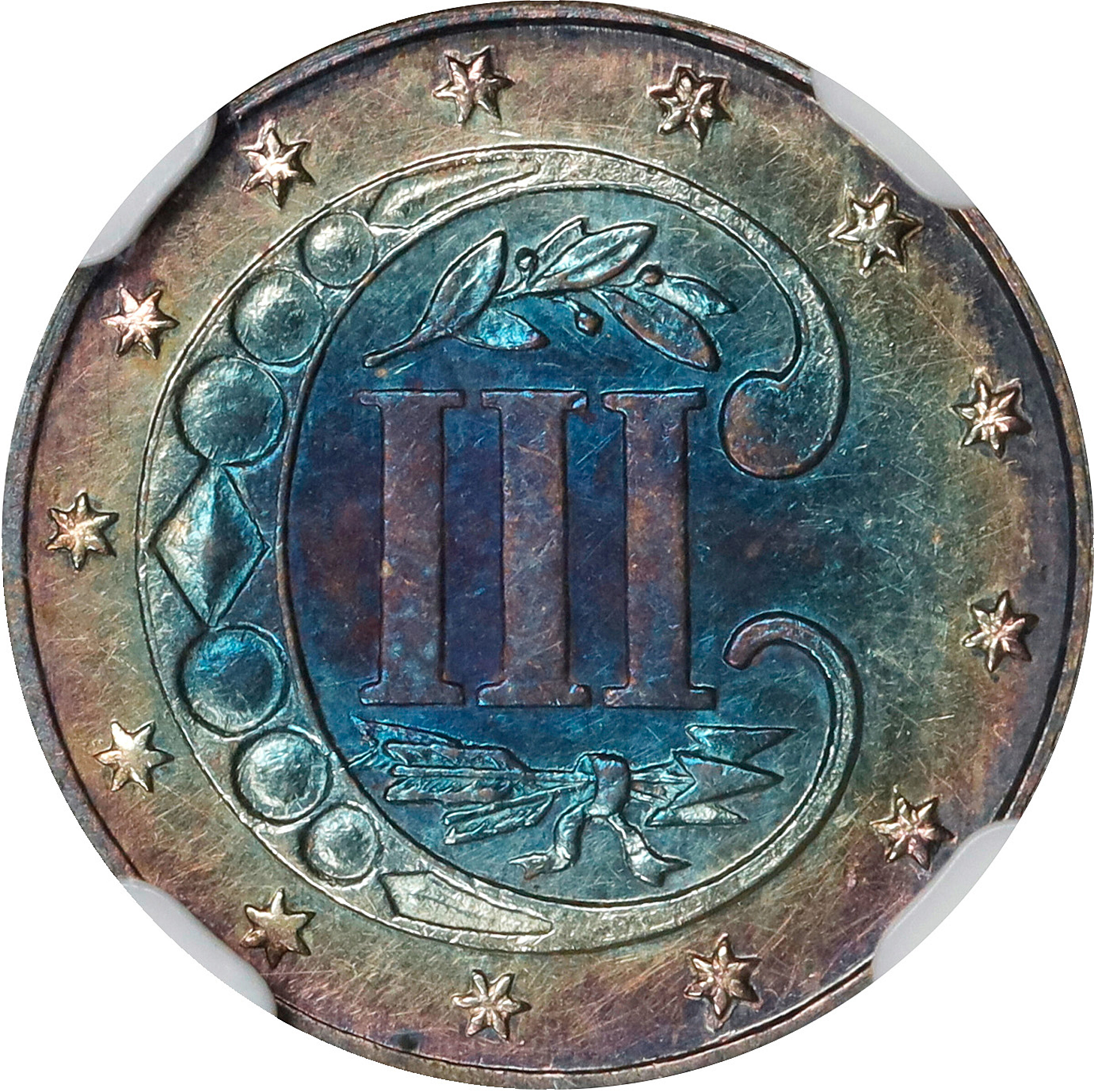1869/'8' 3cS Narrow Date AU53 thumbnail 6
