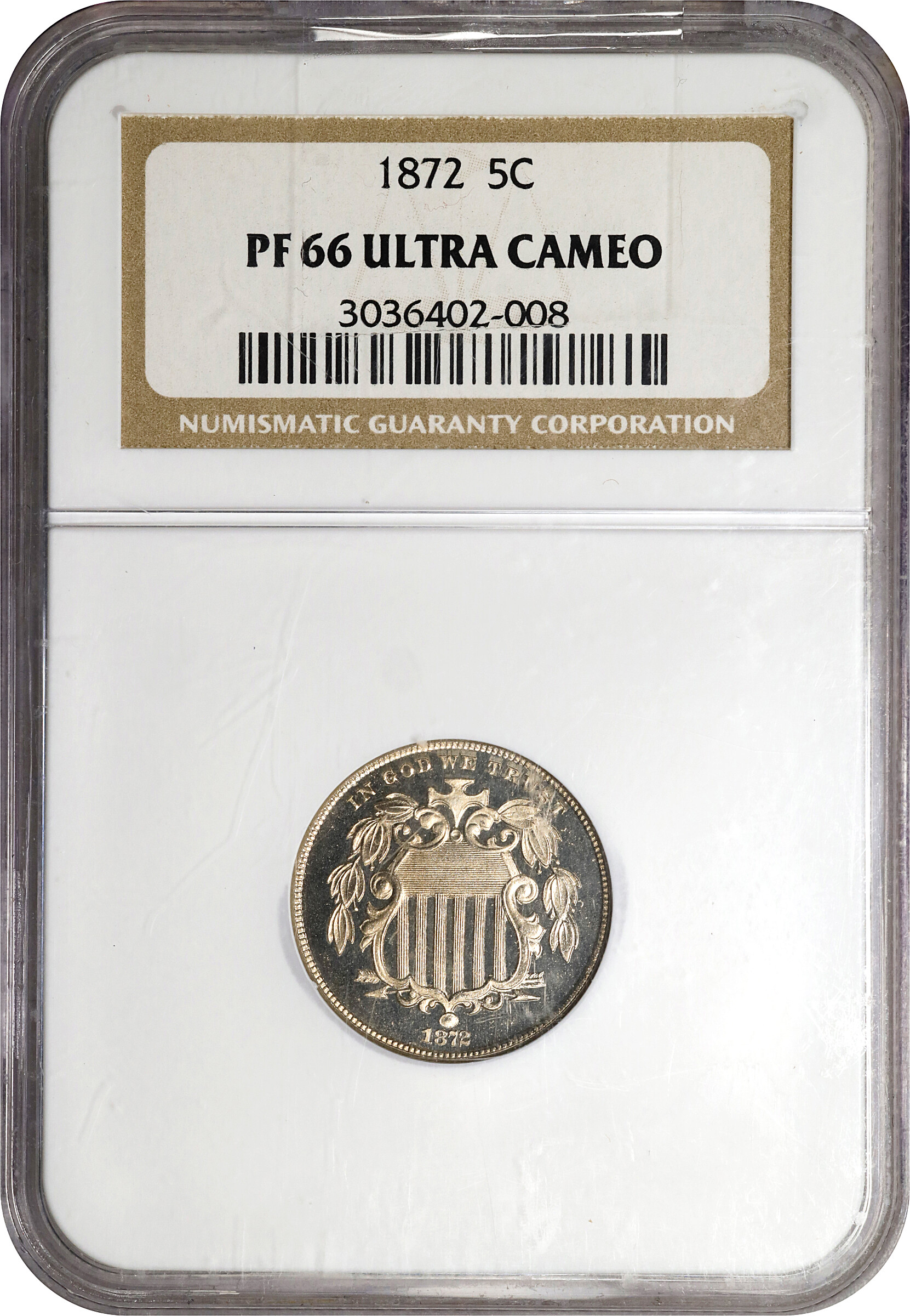 1872 5c PR DCAM PR66 DCAM CAC thumbnail 3