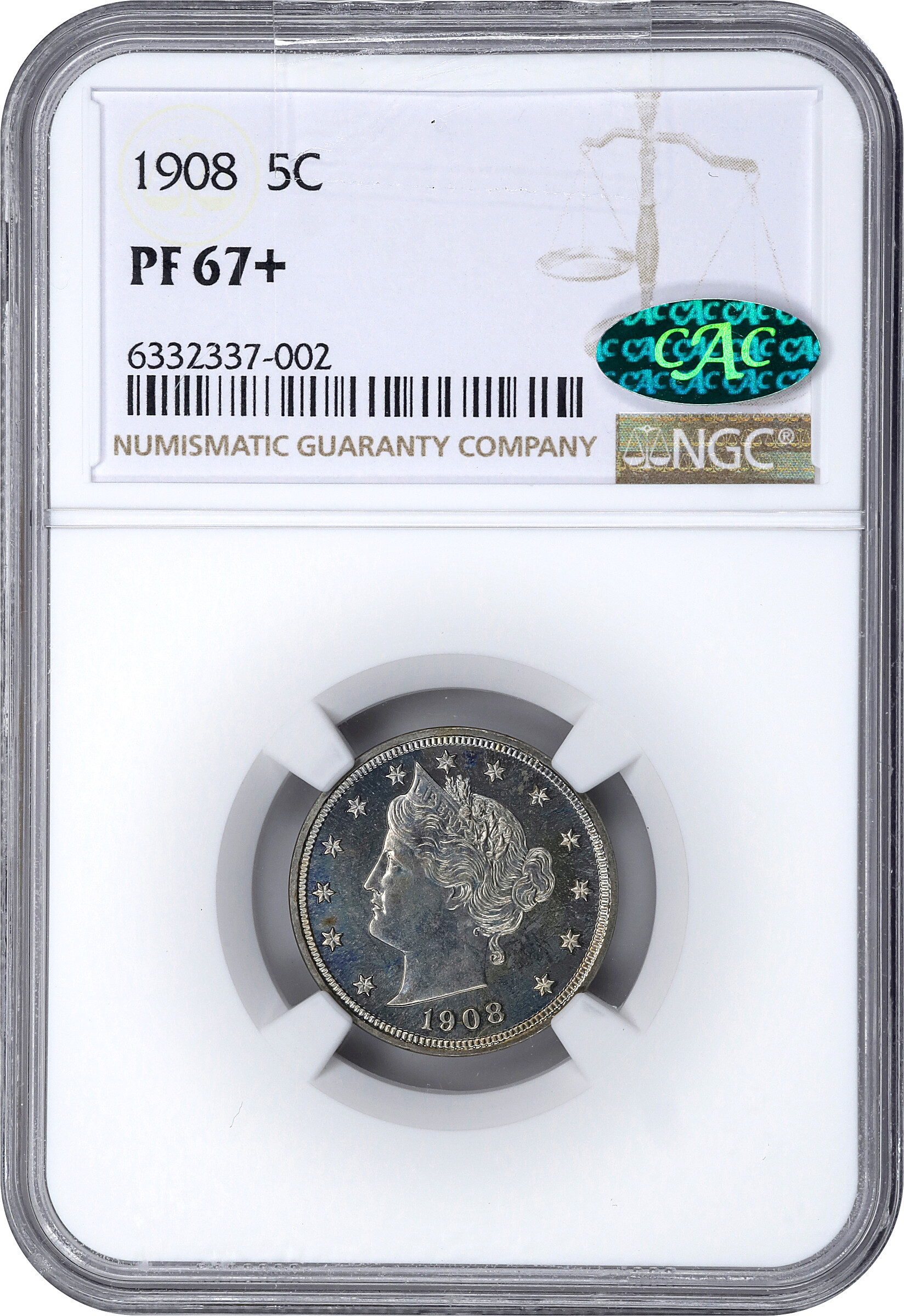 1908 5c PR67 thumbnail 5