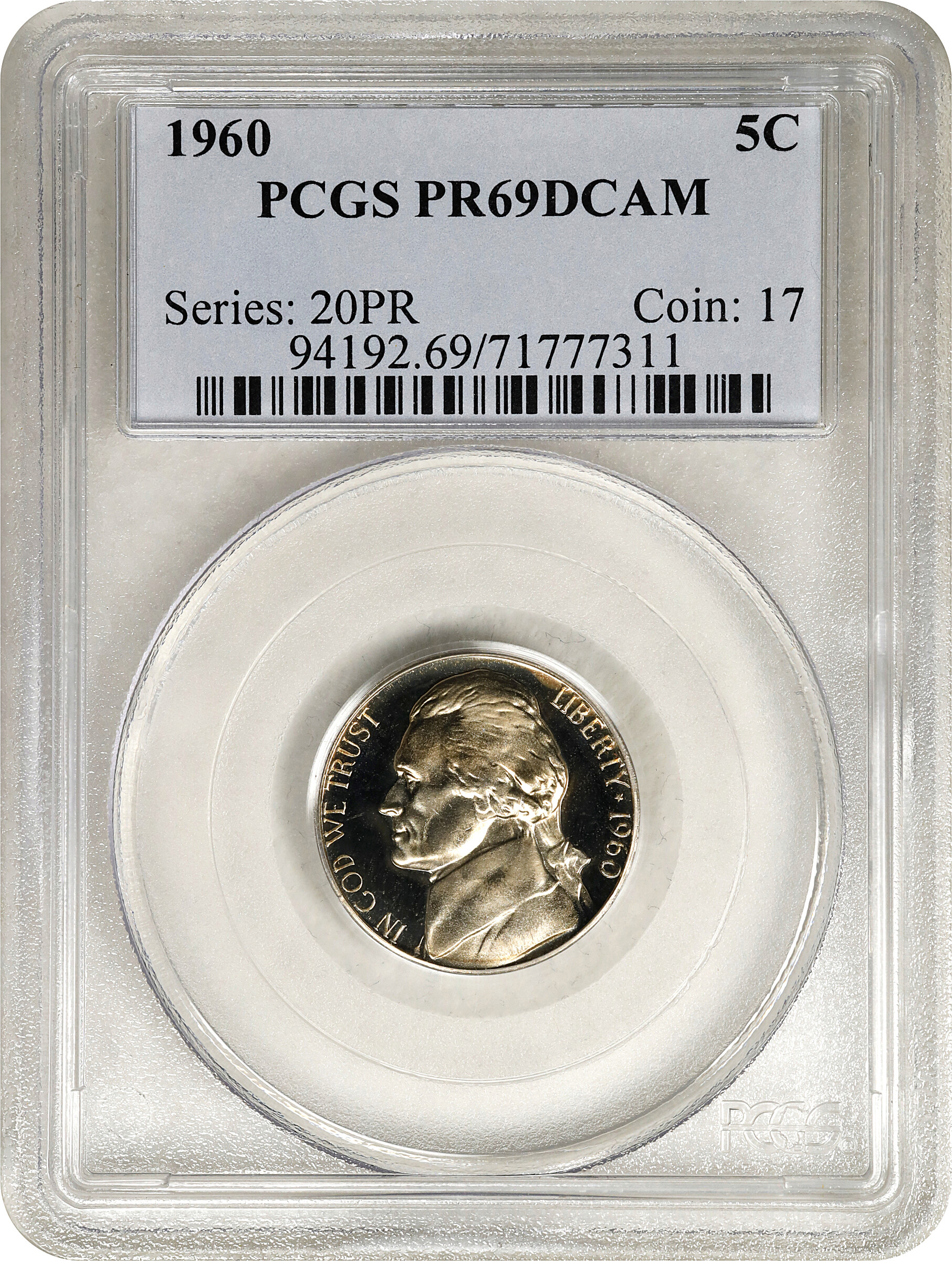 1960 5c PR DCAM PR69 DCAM thumbnail 3