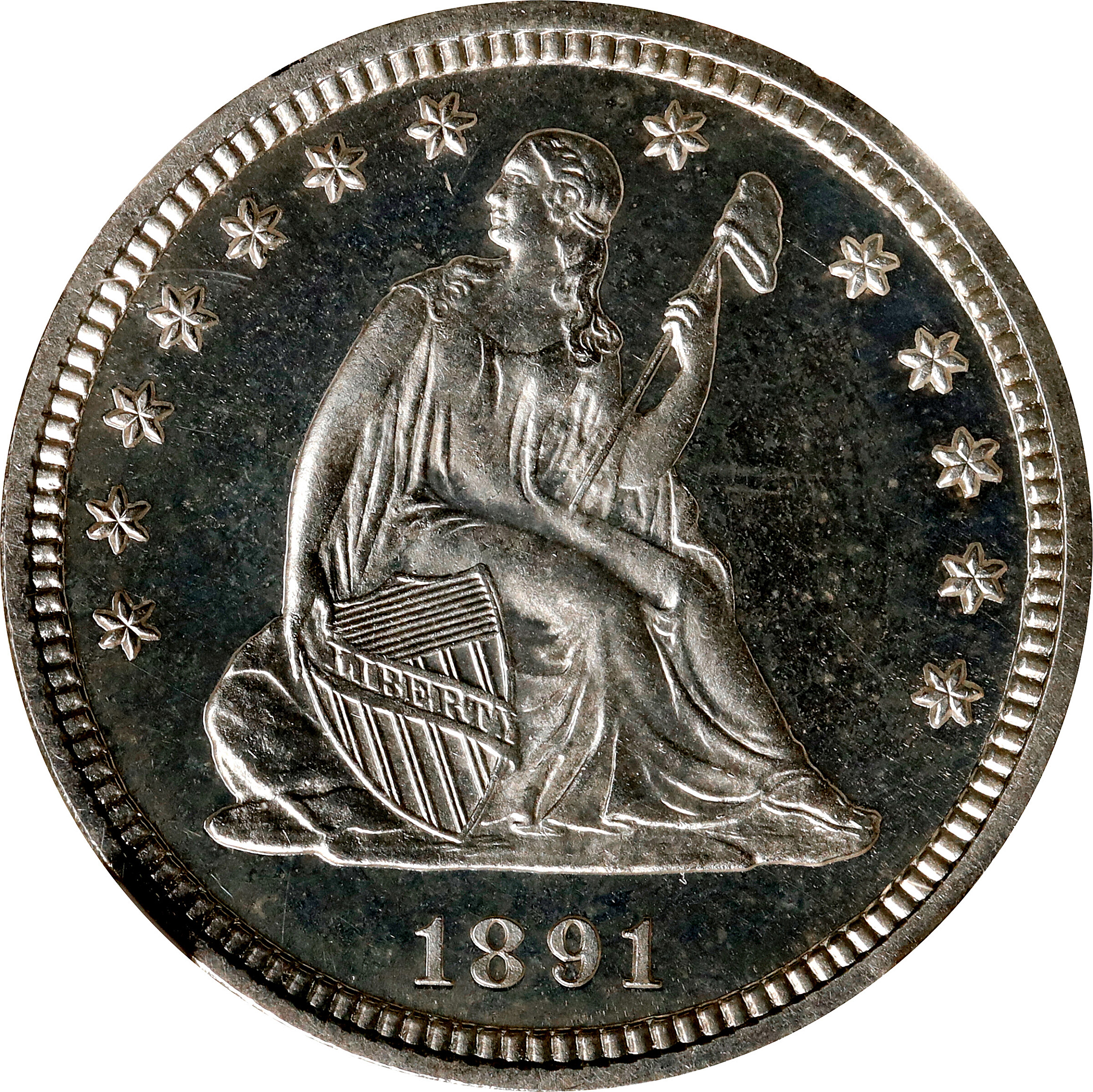 1891 Liberty Seated Quarter. Proof-66 Cameo (NGC).