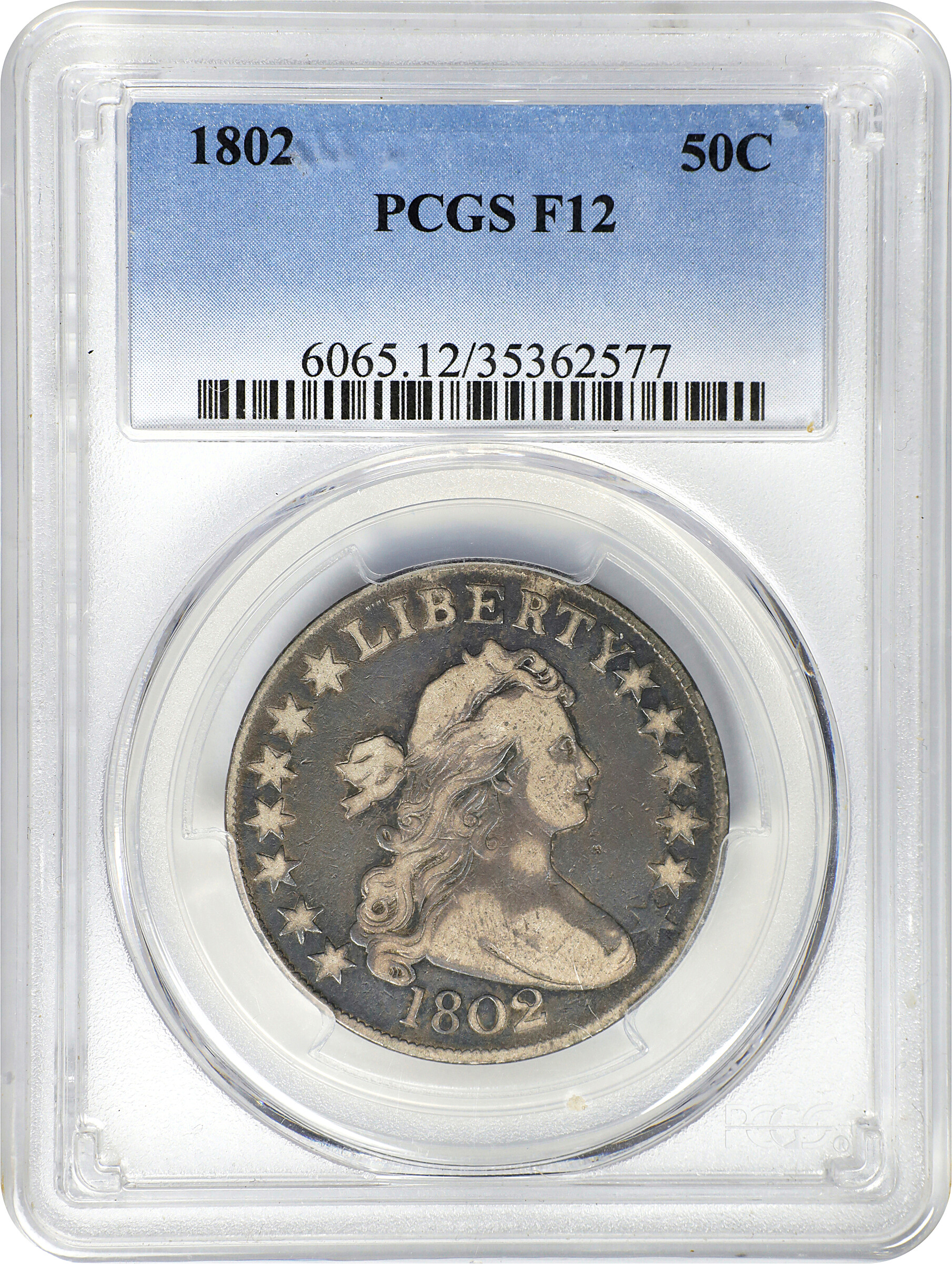 1802 50c F12 CAC thumbnail 3