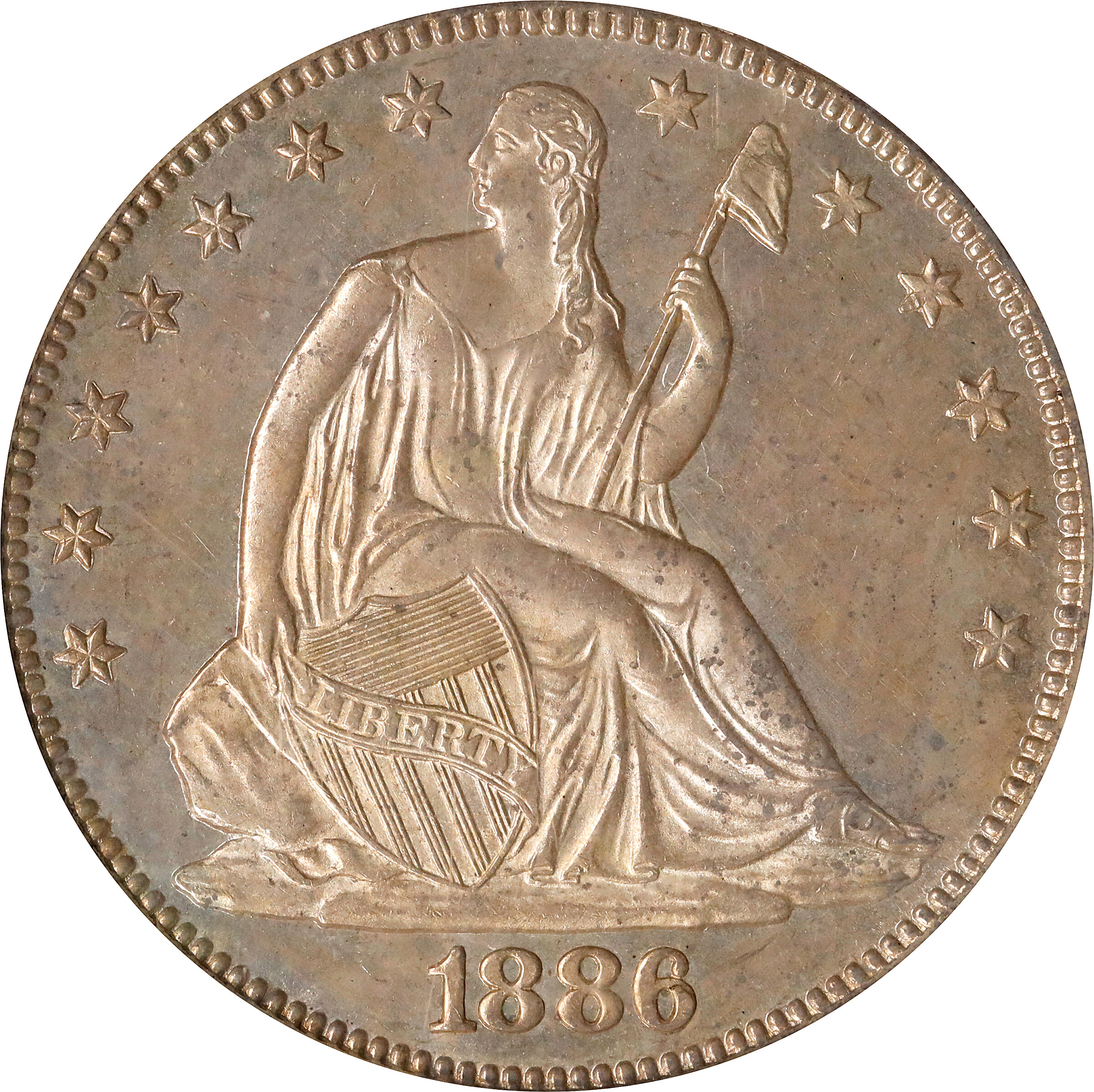 1886 Liberty Seated Half Dollar. WB-101. MS-63 (PCGS).