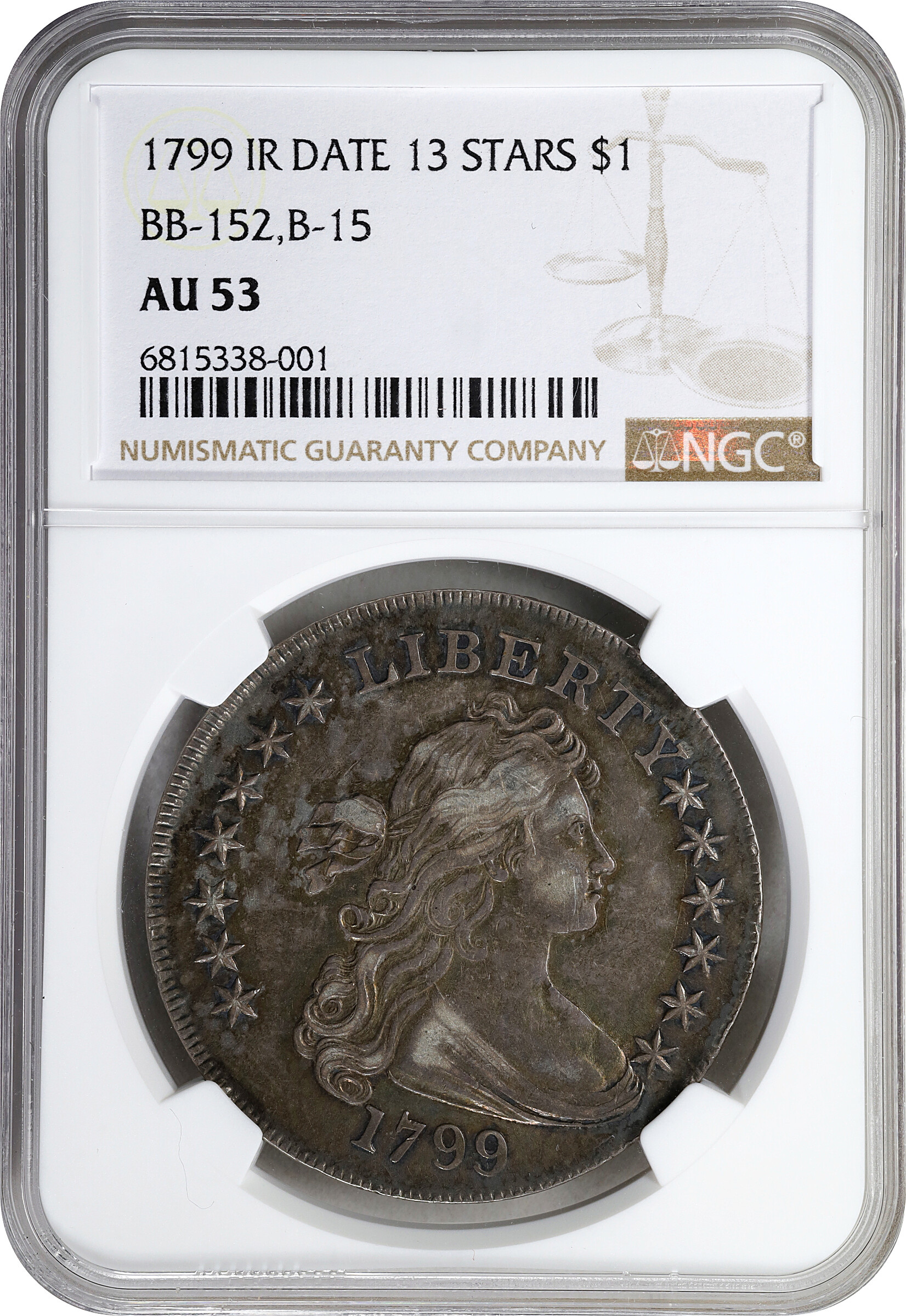 1799 $1  Irregular Date, 13 Stars, B-15, BB-152 MS64 thumbnail 18