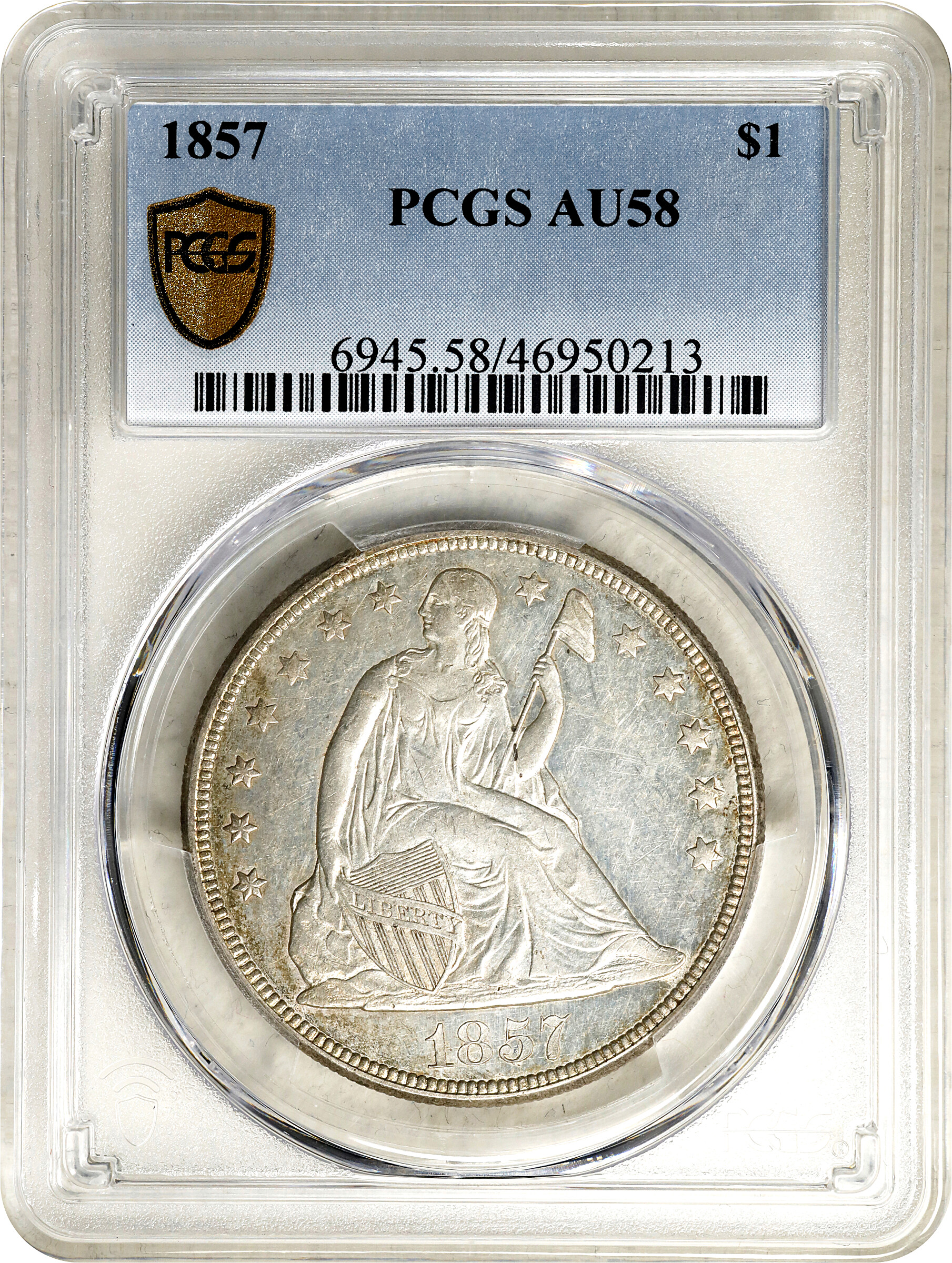 1857 $1 AU58 thumbnail 3