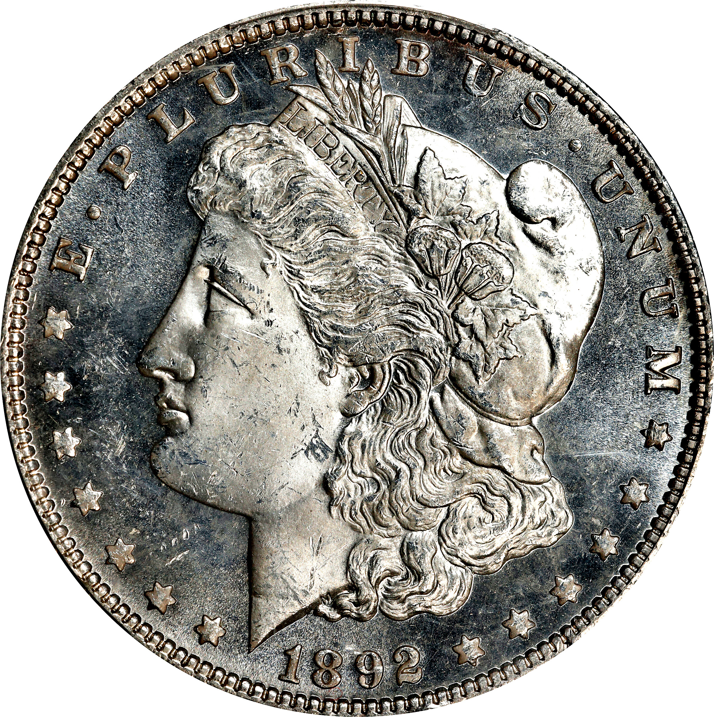 1892 Morgan Silver Dollar. MS-64 PL (PCGS).