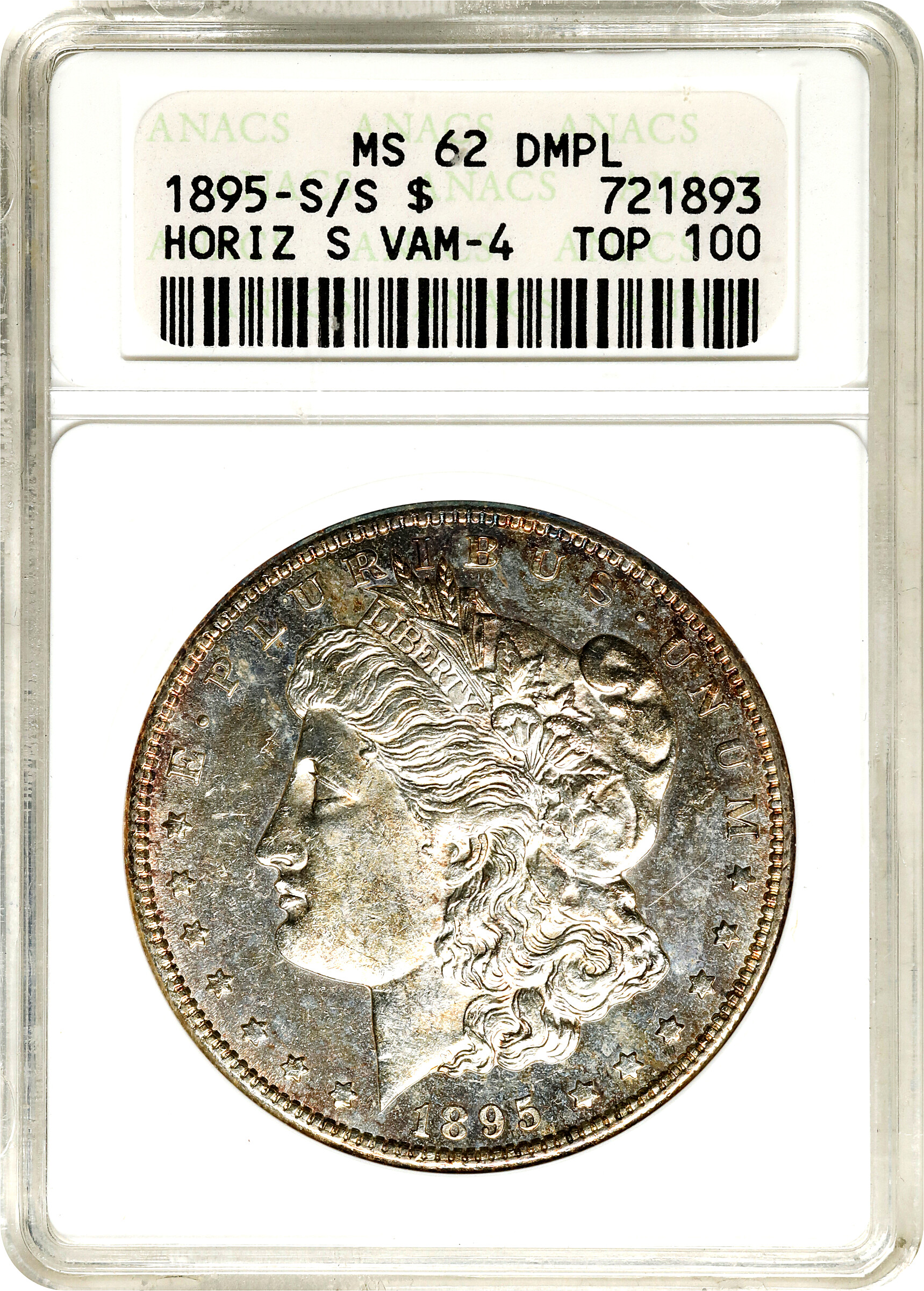 1895-S/S $1  S/Horizontal S, VAM-4 MS DMPL MS61 DMPL thumbnail 3