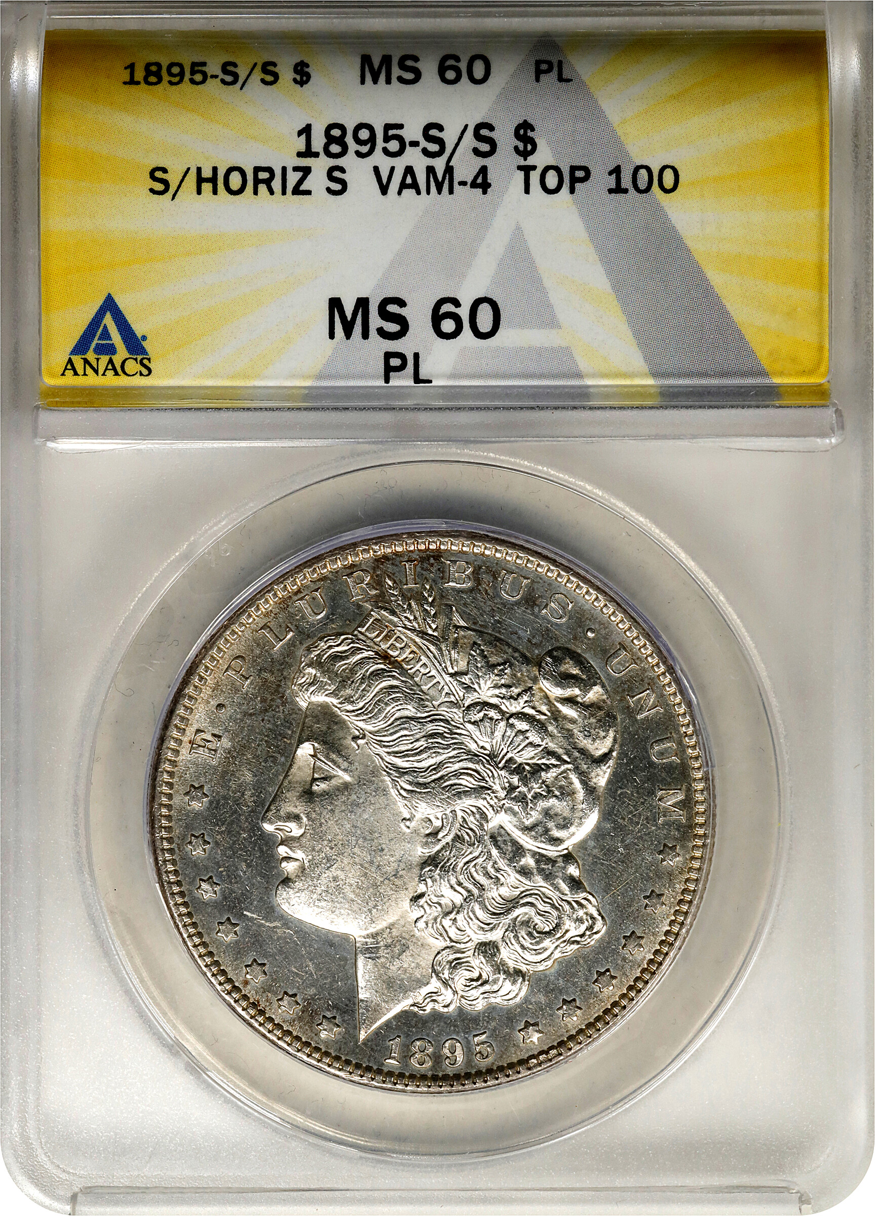 1895-S/S $1  S/Horizontal S, VAM-4 MS PL AU53 PL thumbnail 3
