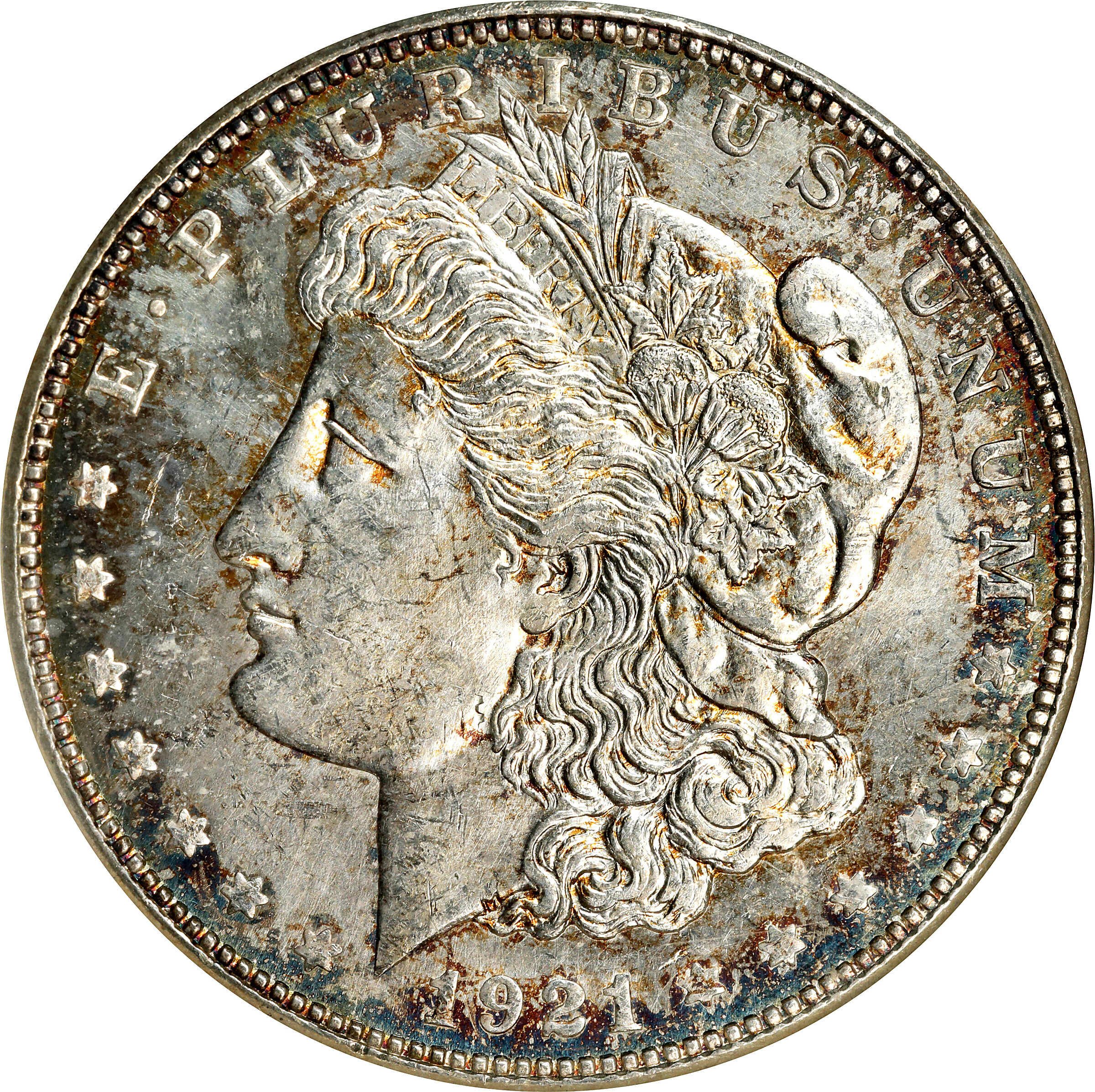 1921-D Morgan Silver Dollar. MS-64 PL (NGC).