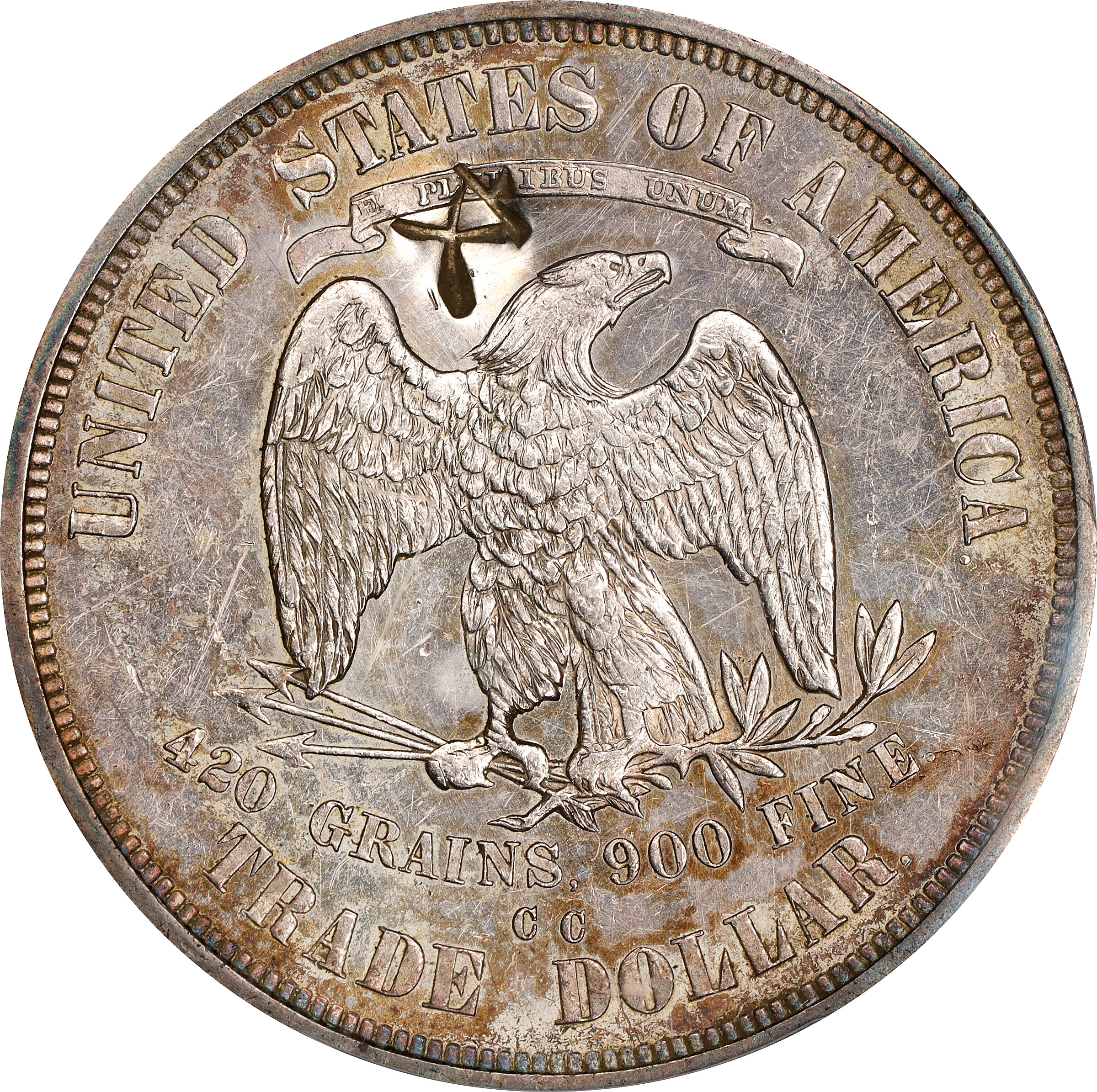 1874-CC Trade$ Chopmarked MS62 thumbnail 2