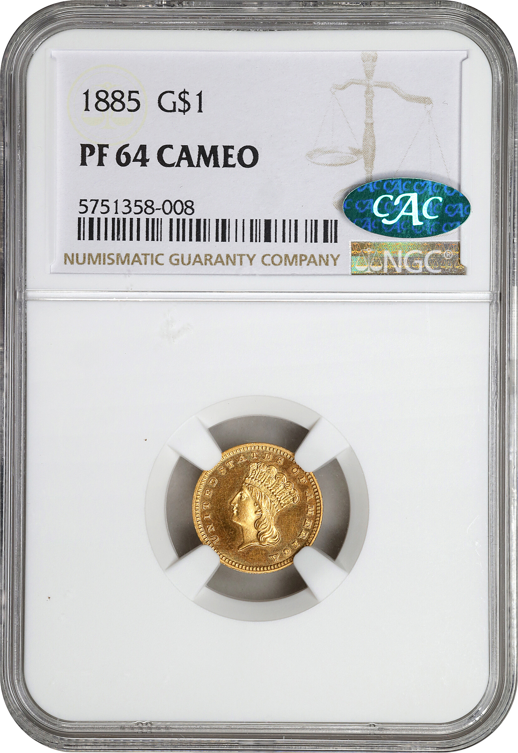 1885 G$1 PR CAM PR60 CAM thumbnail 17