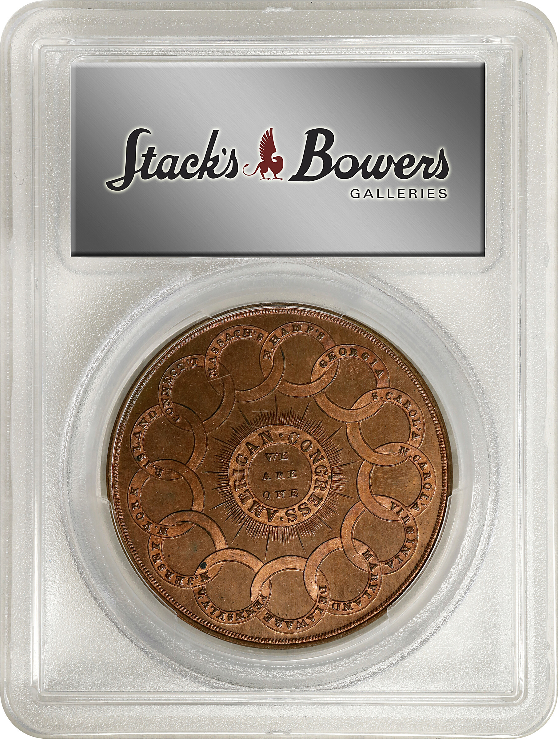 (Dated 1776) SC$1 Continental Dollar Restrike, Copper, HK-853 MS RB MS63 RB thumbnail 4