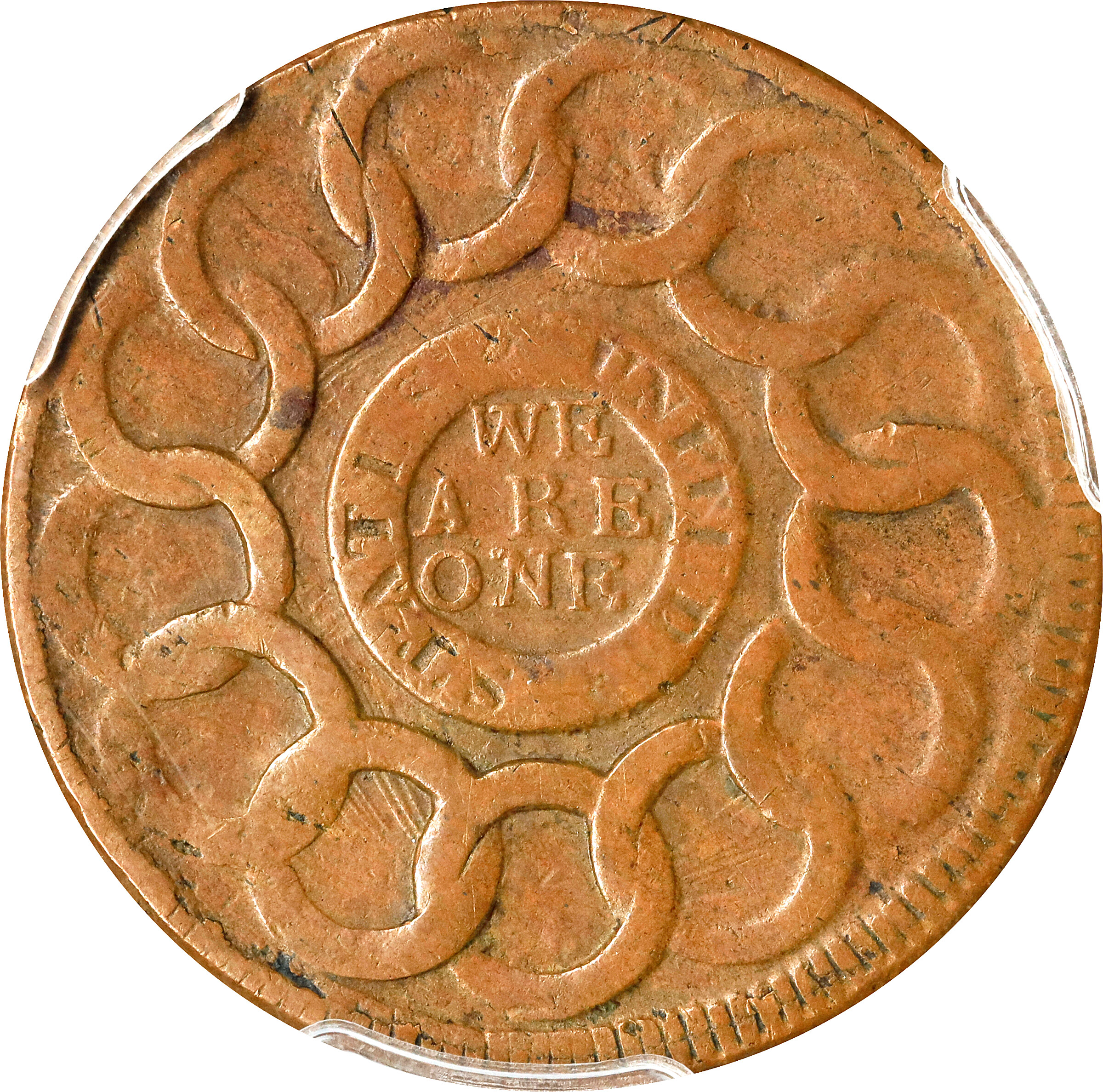 1787 Fugio 1c 4 Cinquefoils, STATES UNITED, Newman 12-M MS BN VF25 BN thumbnail 3
