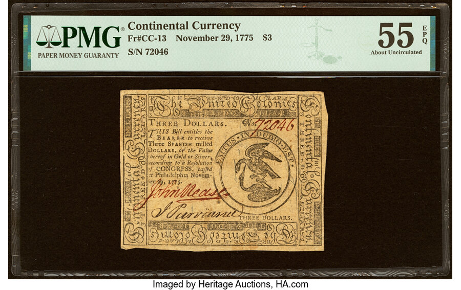 Nov 29, 1775 $3  Continental Currency (Fr. CC13) thumbnail 15