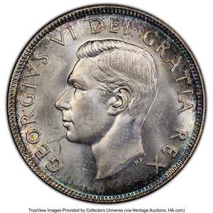 image for: Canada: George VI "Wide Date" 50 Cents 1952 MS65 PCGS,...