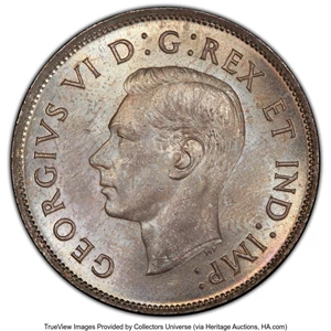 image for: Canada: George VI 50 Cents 1937 MS65 PCGS,...