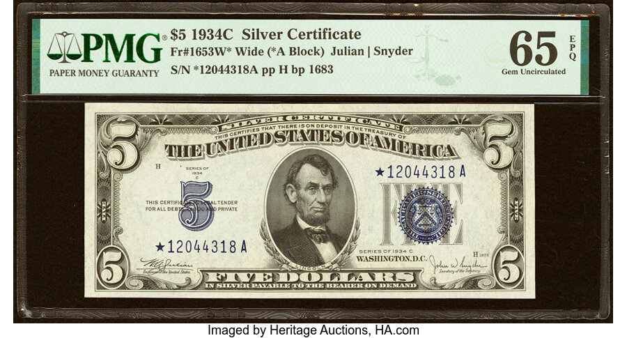 1934C $5  Star Replacement (Fr. 1653*) thumbnail 18