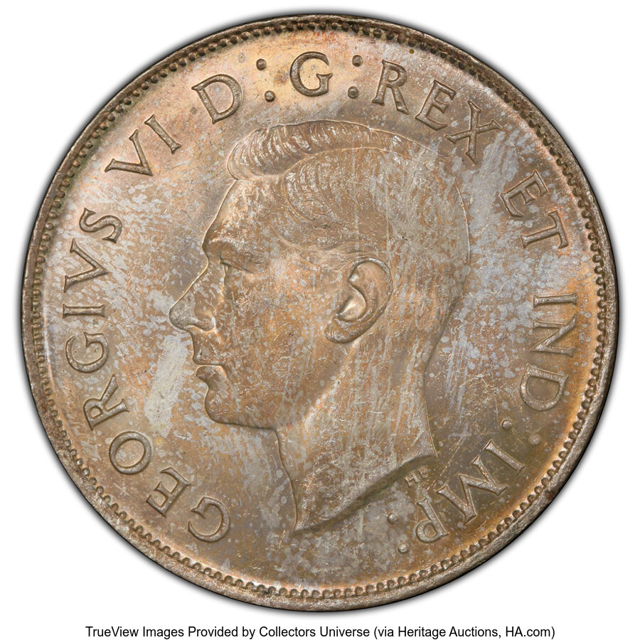 Canada: George VI "Narrow Date" 50 Cents 1943 MS65 PCGS,...