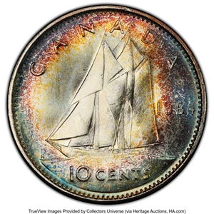 image for: Canada: Elizabeth II 10 Cents 1964 MS67+ PCGS,...