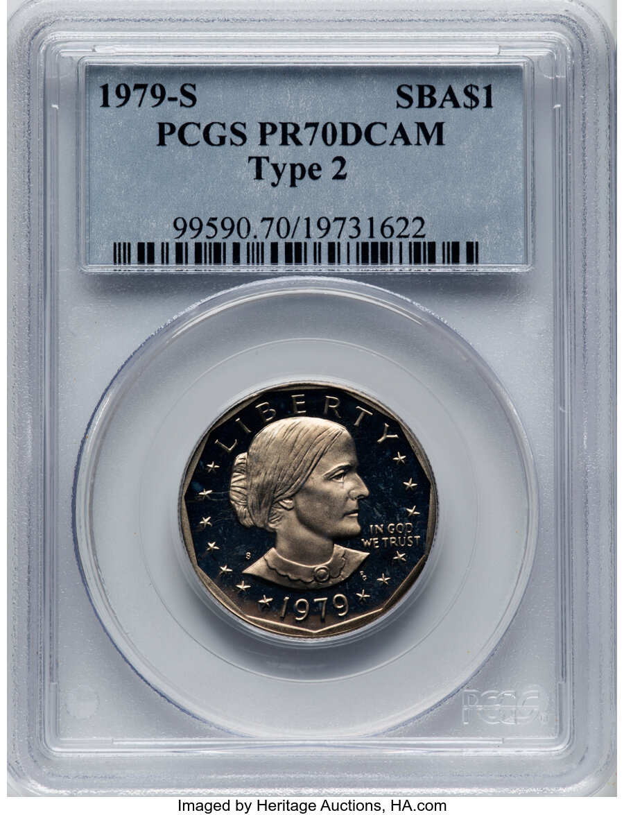 1979-S $1 TYPE 2 PR70 Deep Cameo PCGS. PCGS Population: (685). NGC Census: (658). CDN: $110 Whsle. Bid for NGC/PCGS PR70. ...