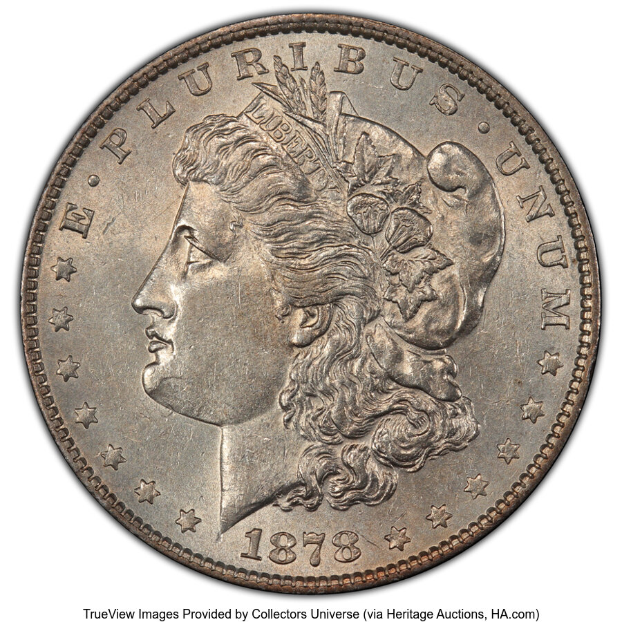 image for: 1878 7TF $1 Reverse of 1879, Slashed O, VAM-227-1, AU55 PCGS. A Hit List Variety. PCGS Population: (4/2 and 0/0+). NGC Censu...