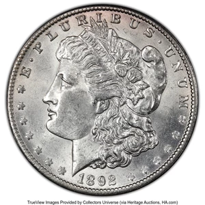 image for: 1892-O $1 Doubled Ear, VAM-5(7), MS62 PCGS. A Top 100 Variety. PCGS Population: (5/3 and 0/0+). NGC Census: (0/0 and 0/0+). ...