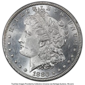 image for: 1880 $1 MS63 PCGS. PCGS Population: (16/23 and 0/4+). NGC Census: (0/0 and 0/0+). MS63. ...