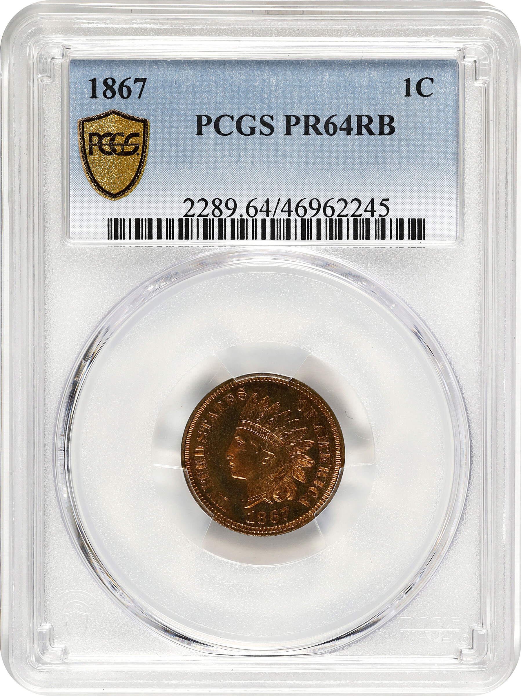 1867 1c PR RB PR64 RB CAC thumbnail 11
