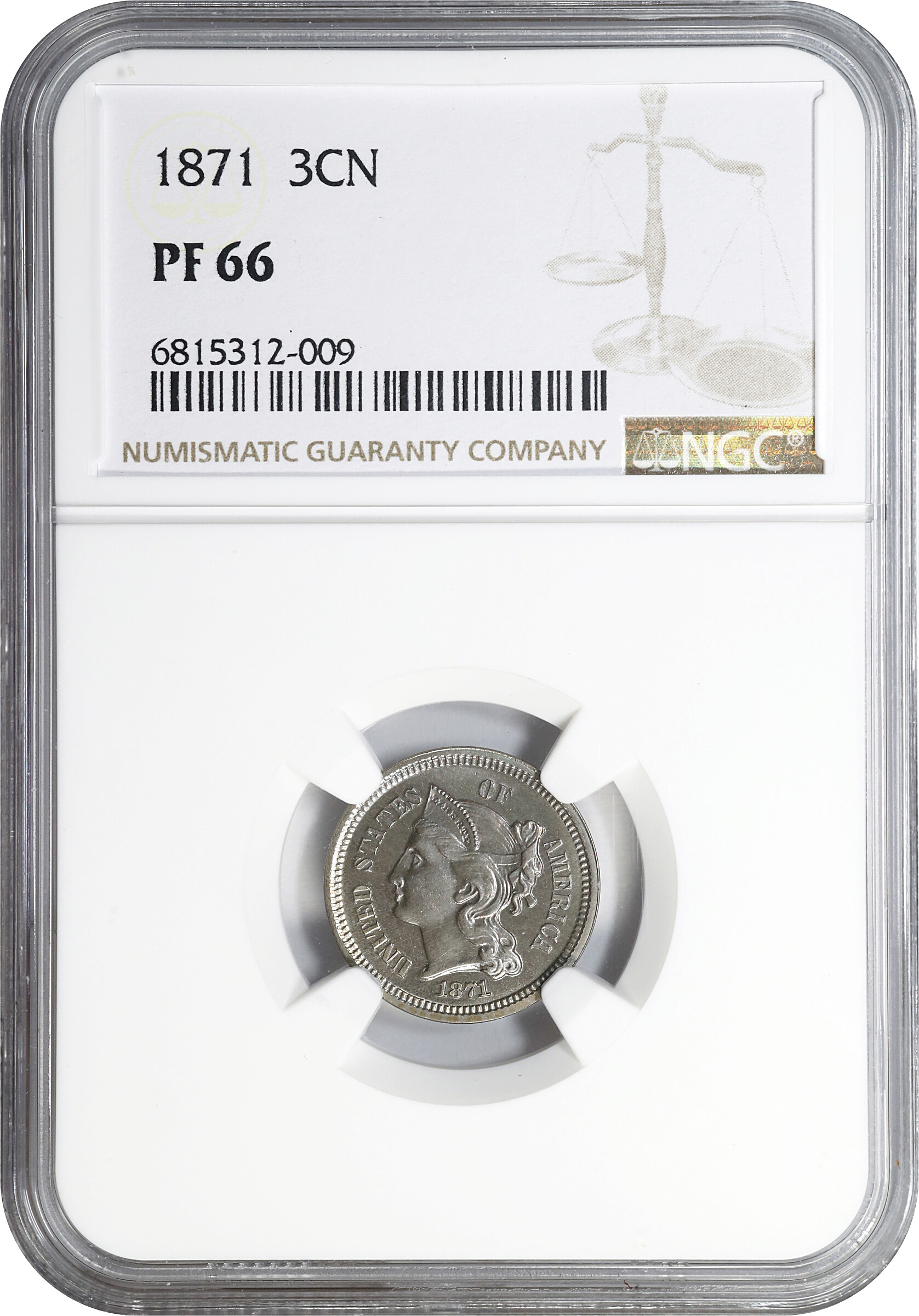 1871 3cN PR66 CAC thumbnail 8