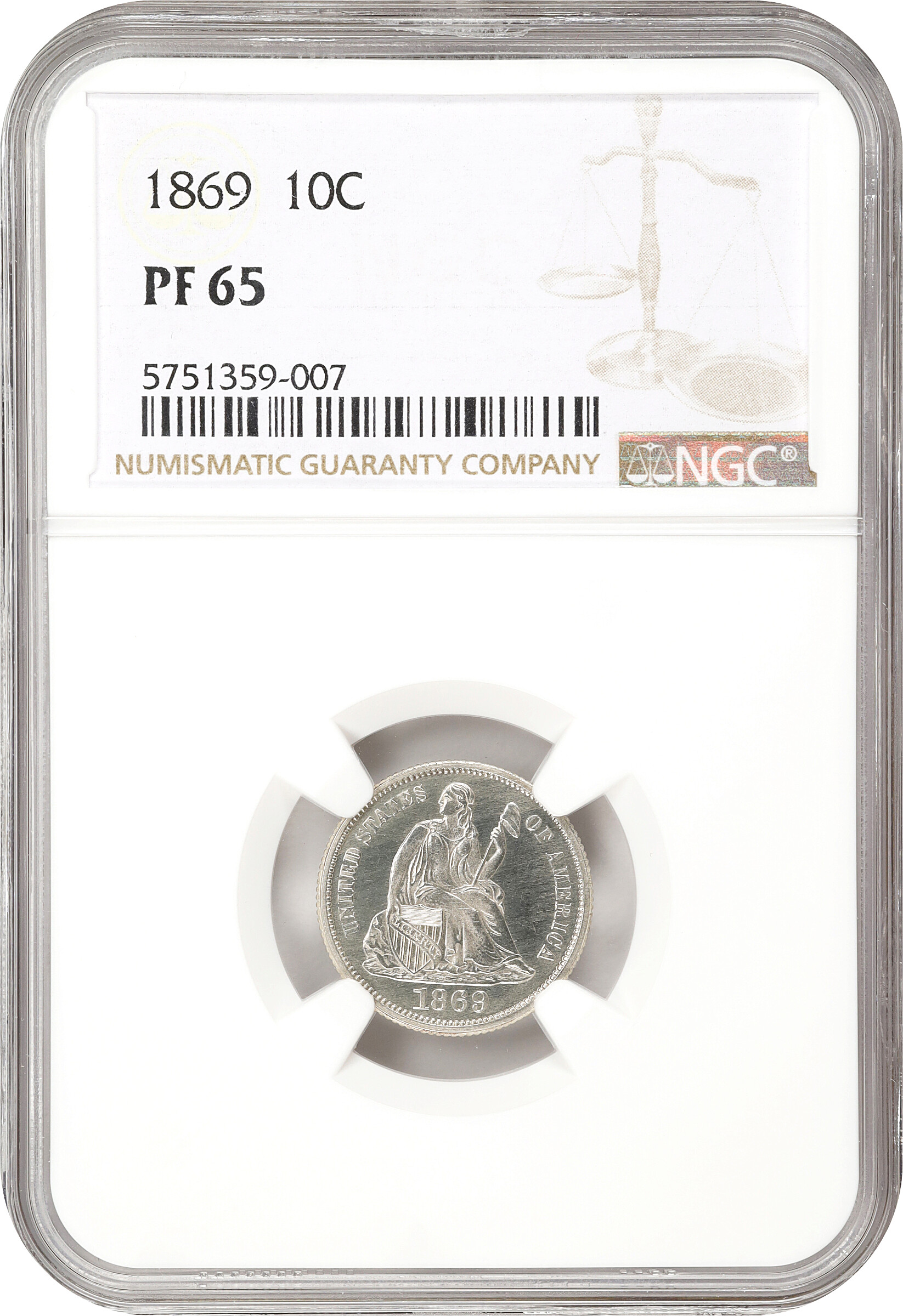 1869 10c PR68 thumbnail 21