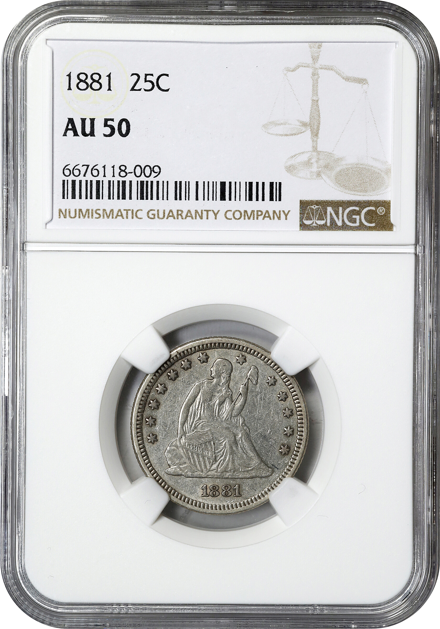 1881 25c AU58 CAC thumbnail 22