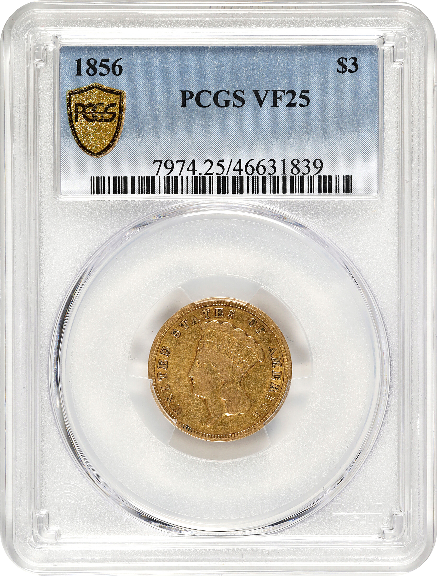 1856 $3 VF25 thumbnail 3