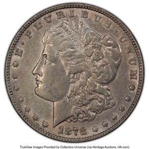 image for: 1878 7TF $1 Reverse of 1878, VAM-168, Doubled P AU50 PCGS. PCGS Population: (14/13 and 0/0+). NGC Census: (0/0 and 0/0+). A...