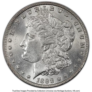 image for: 1888-O $1 Oval O, VAM-24, MS62 PCGS. A Top 100 Variety. PCGS Population: (2/3 and 0/0+). NGC Census: (0/0 and 0/0+). MS62. ...