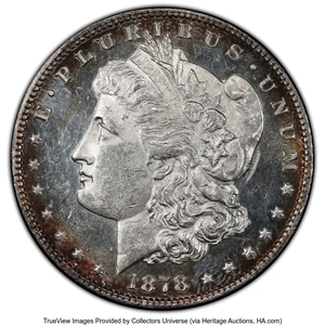 image for: 1878 8TF $1 Doubled LIBERTY, VAM-15, MS63 PCGS. A Top 100 Variety. PCGS Population: (14/6 and 0/0+). NGC Census: (6/4 and 0...