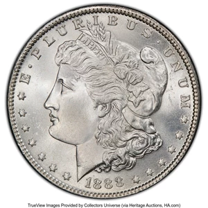 image for: 1888 $1 Doubled Ear, VAM-11, Top 100, MS66+ PCGS. CAC. PCGS Population: (8/0 and 3/0+). NGC Census: (1/0 and 0/0+). CDN: $8...