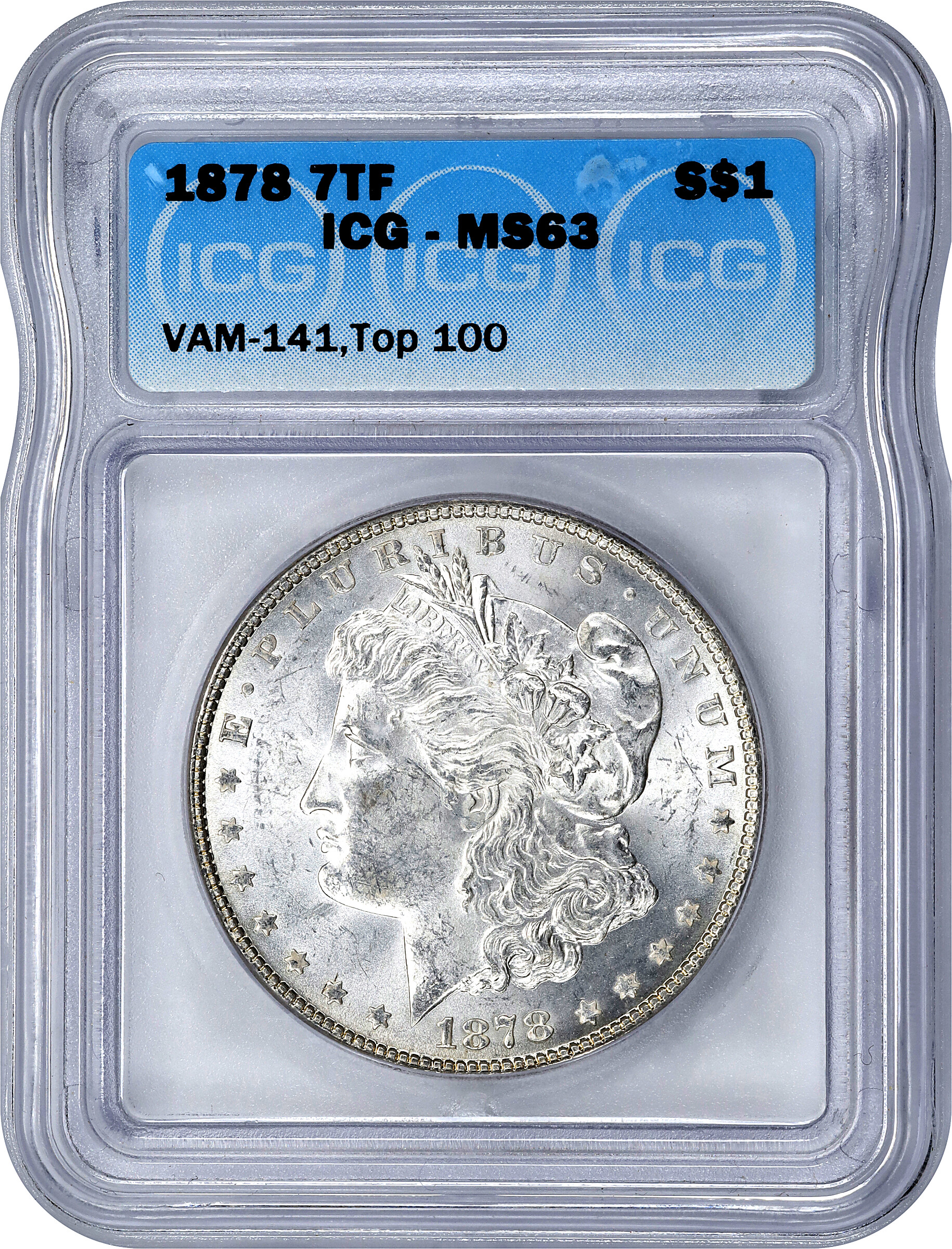 1878 7TF $1  Reverse of 1878, Tripled Star, VAM-141 MS63 thumbnail 9