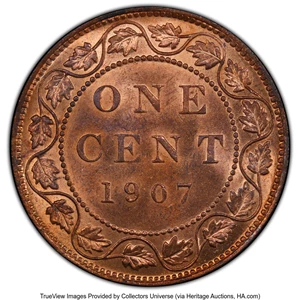 image for: Canada: Edward VII Cent 1907 MS64 Red and Brown PCGS,...