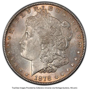 image for: 1878-S $1 Lava Wing, VAM 50, MS63 PCGS. A Hit List Variety. PCGS Population: (9/0 and 0/0+). NGC Census: (0/0 and 0/0+). CD...