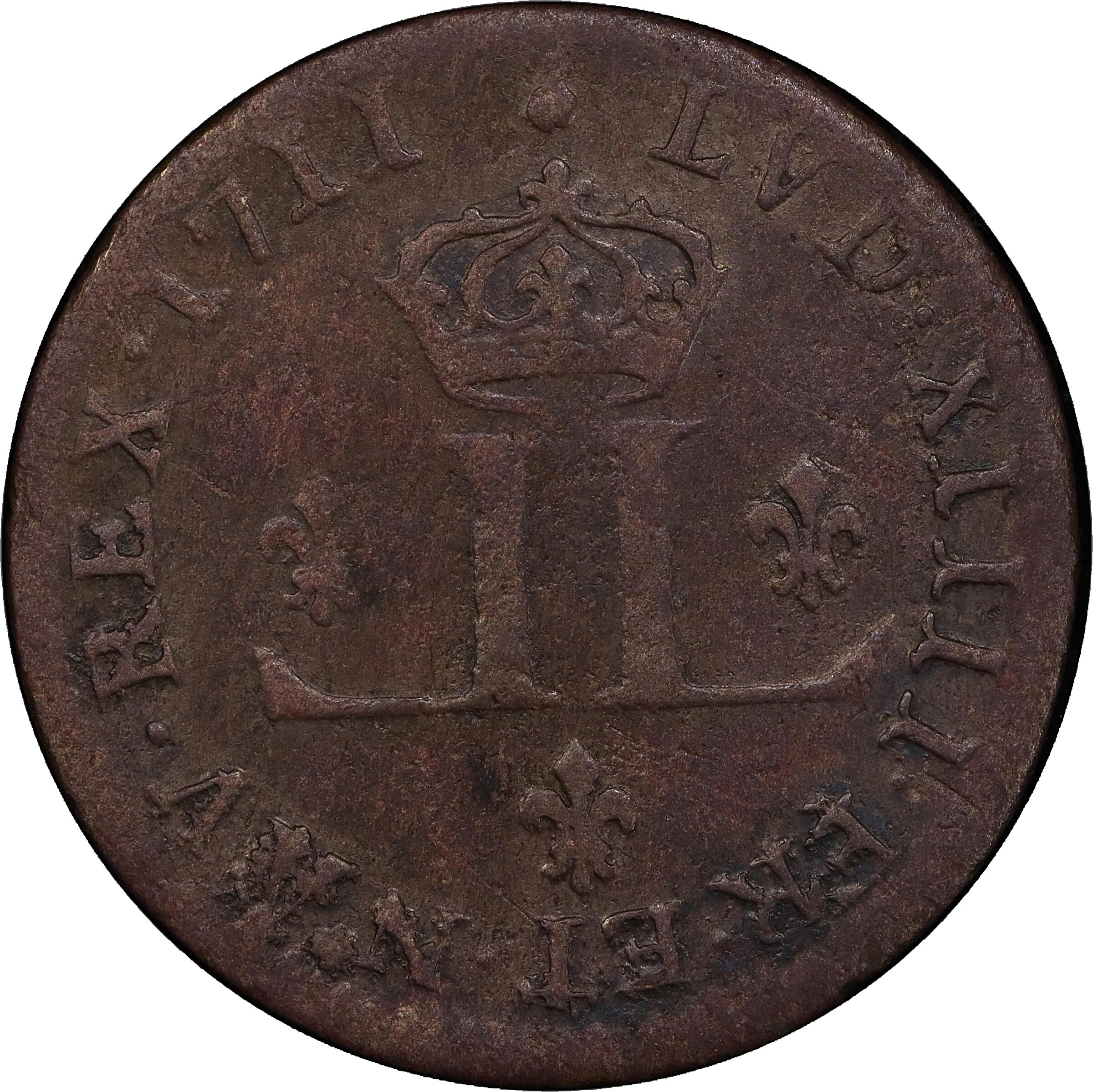 1711-AA 30 Deniers, or Mousquetaire. Metz Mint. Vlack-9. Rarity-3. VF-20 (PCGS).