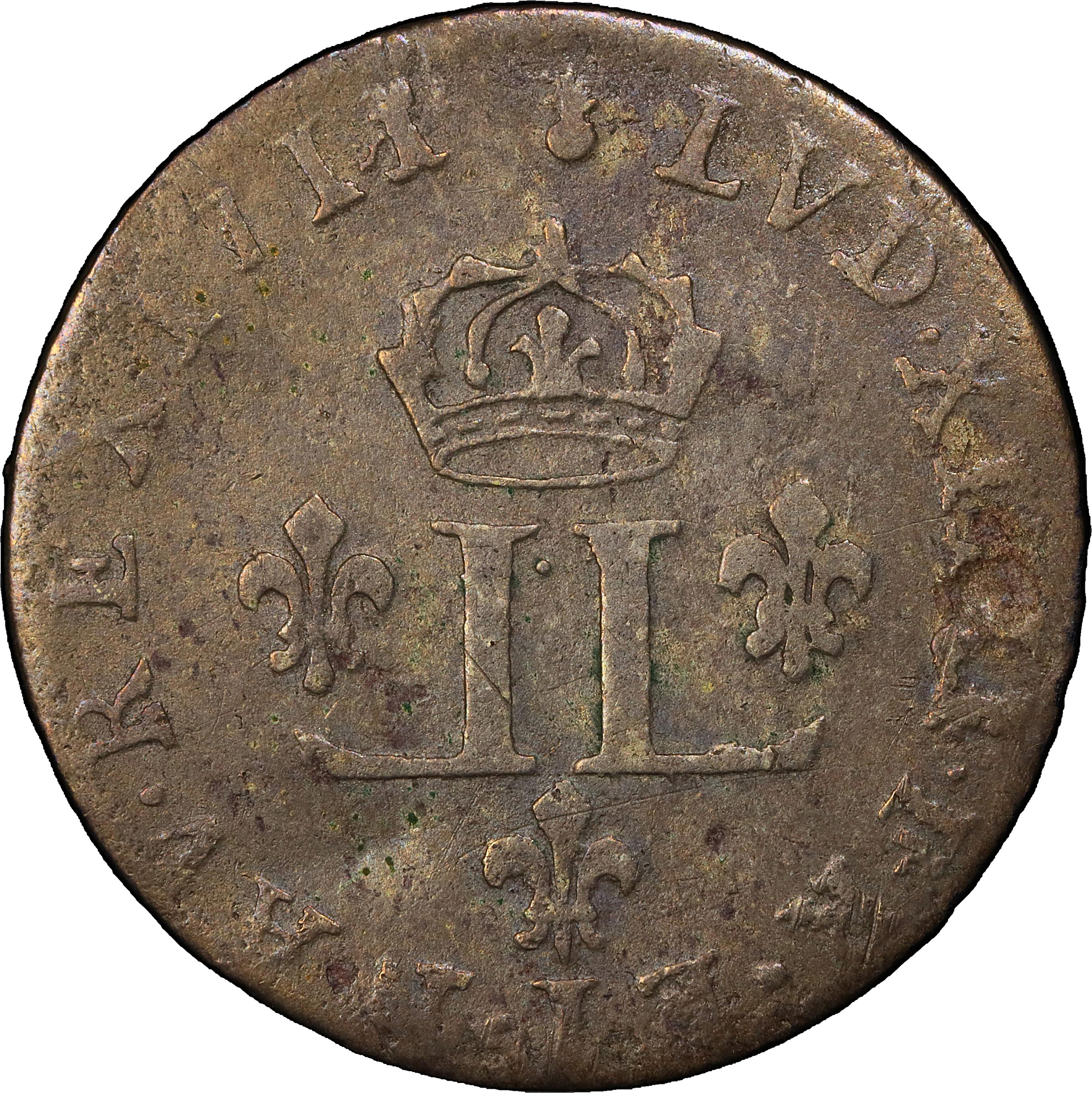 1711-AA 15 Deniers, or Half Mousquetaire. Metz Mint. Vlack-12. Rarity-5. VF-25 (PCGS).