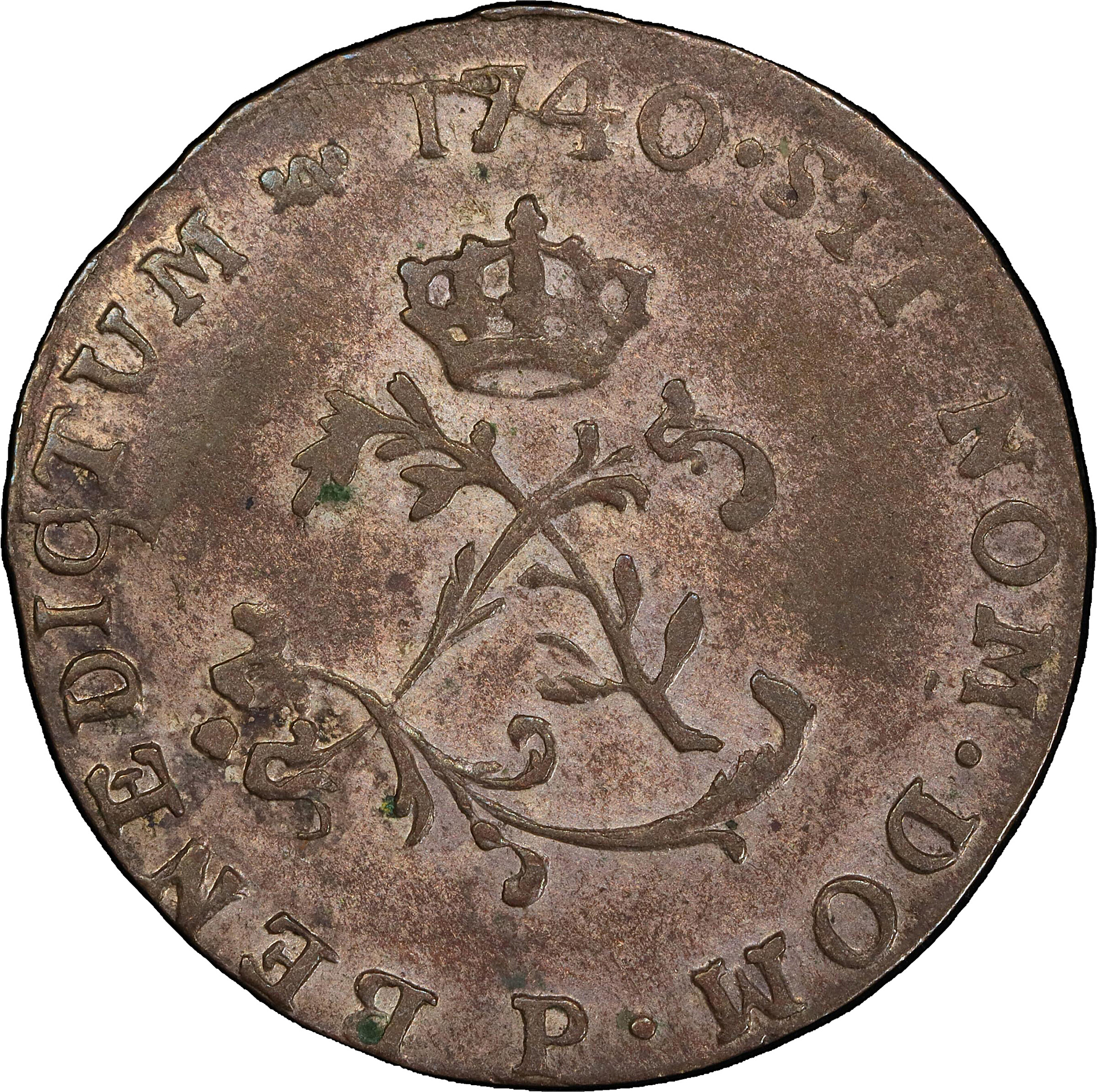 1740-P Sou Marque. Dijon Mint. Vlack-164. Rarity-5. AU-50 (PCGS).