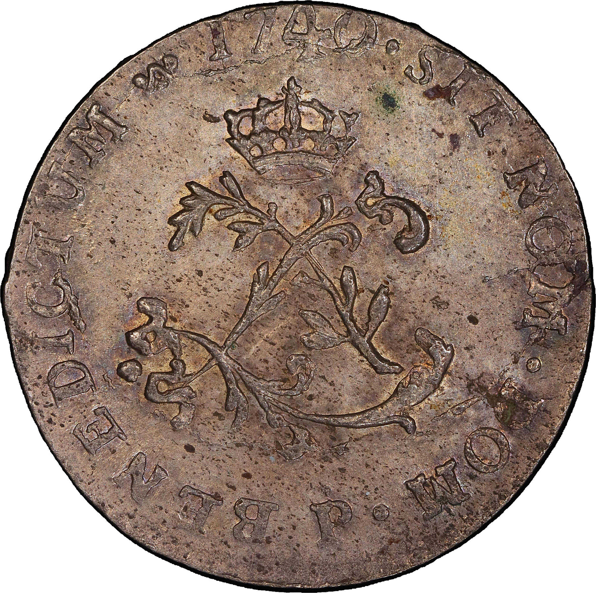 1740/39-P Piedfort Sou Marque. Dijon Mint. Vlack-164, var. MS-62 (PCGS).