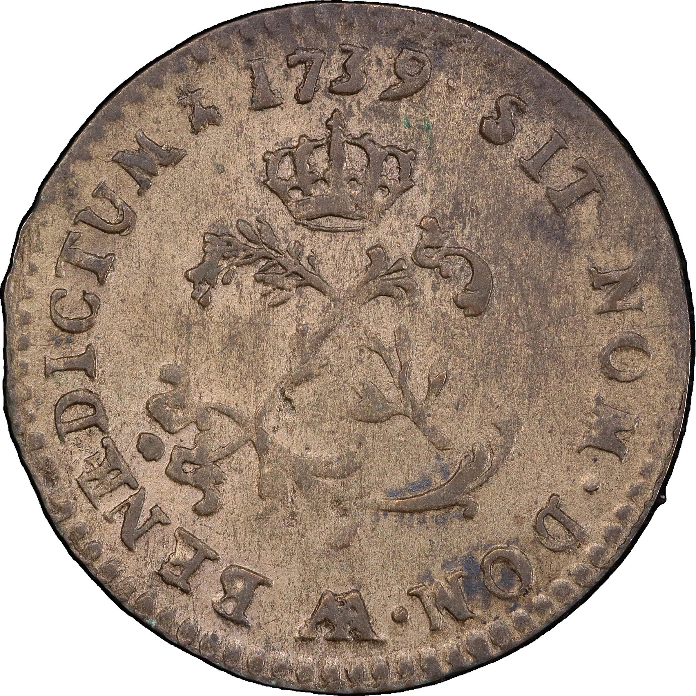 1739-AA Sou Marque. Metz Mint. Vlack-237. Rarity-3. AU-50 (PCGS).
